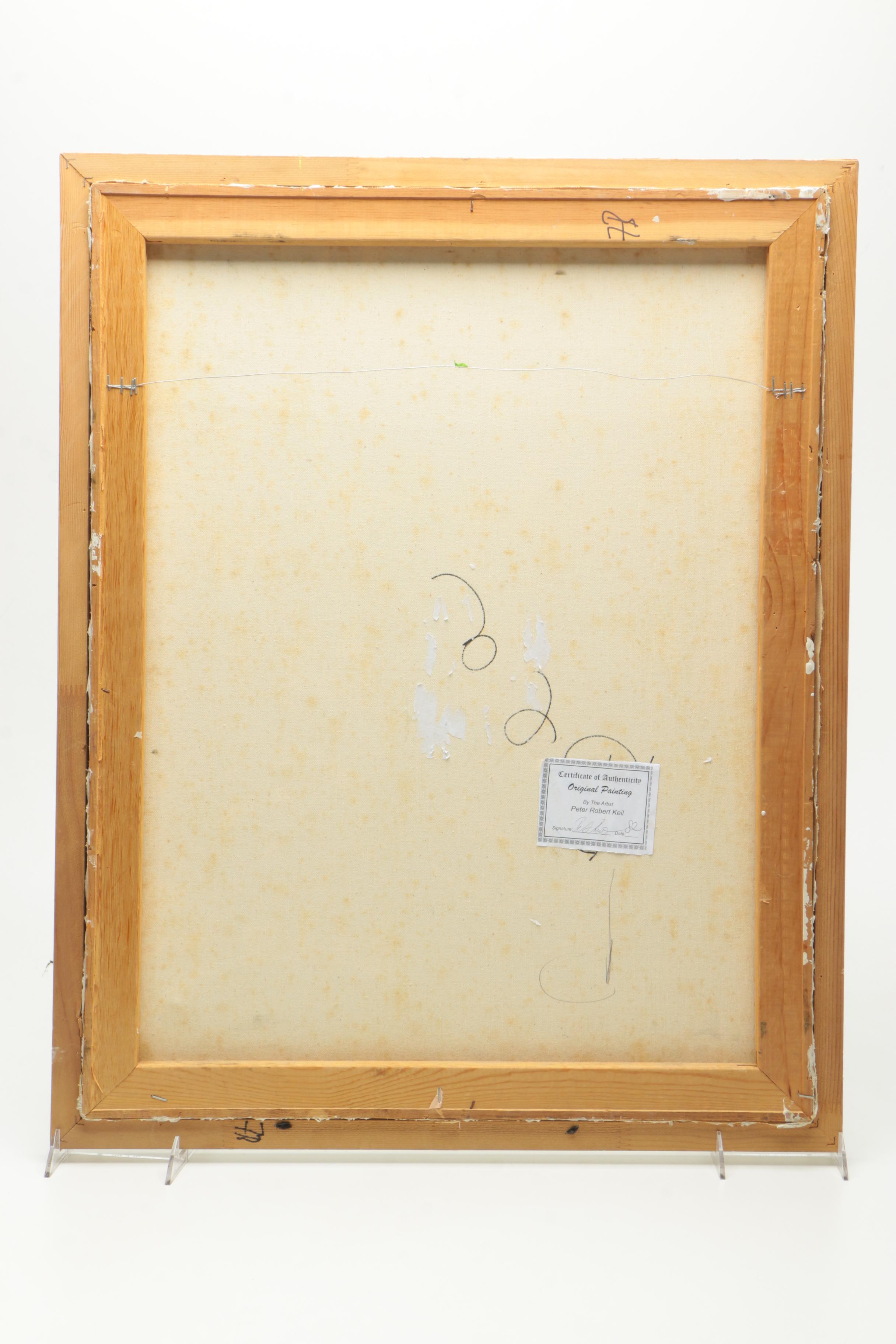 Peter Keil Oil Painting on Canvas of Abstract Portrait