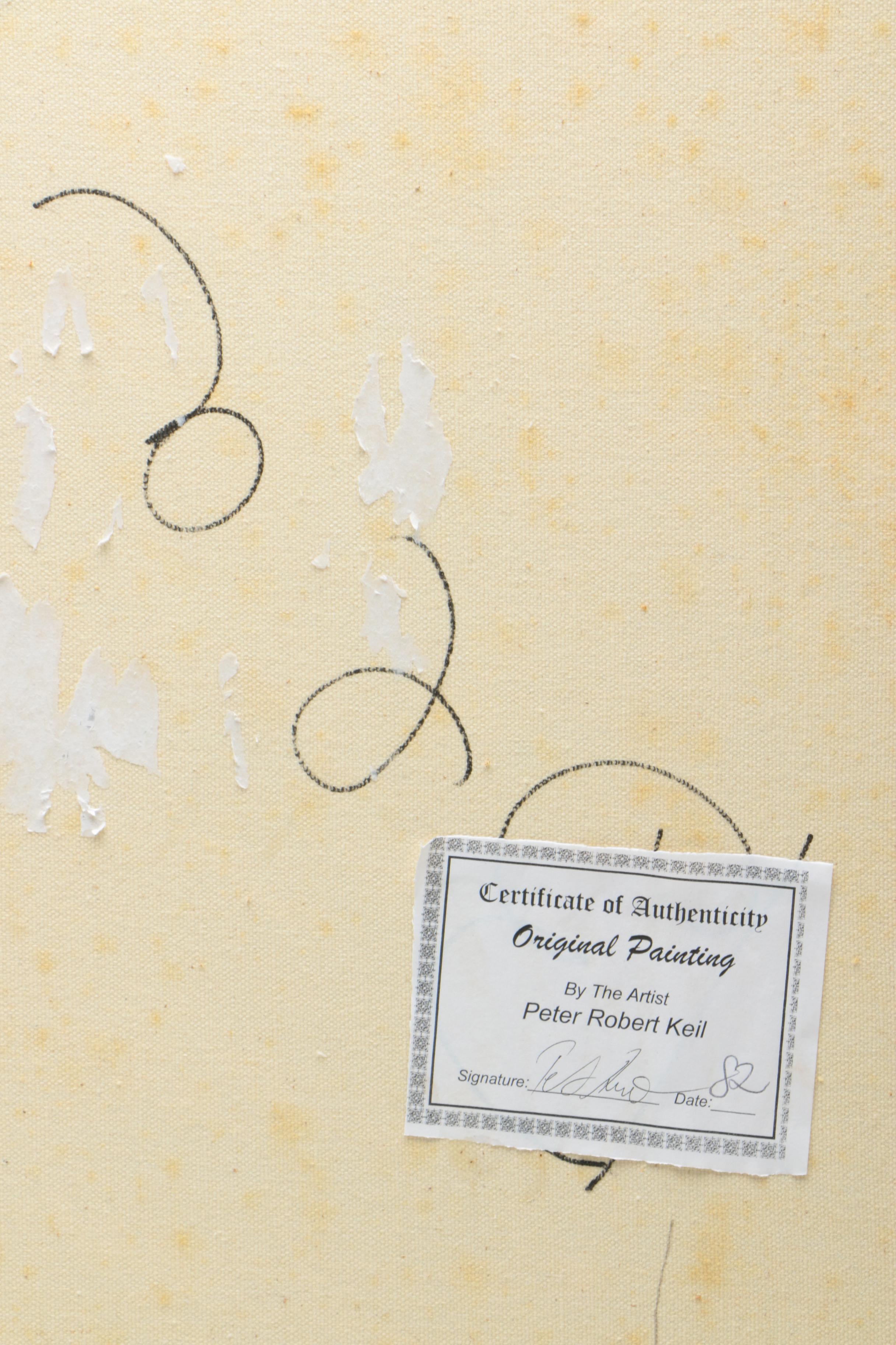 Peter Keil Oil Painting on Canvas of Abstract Portrait