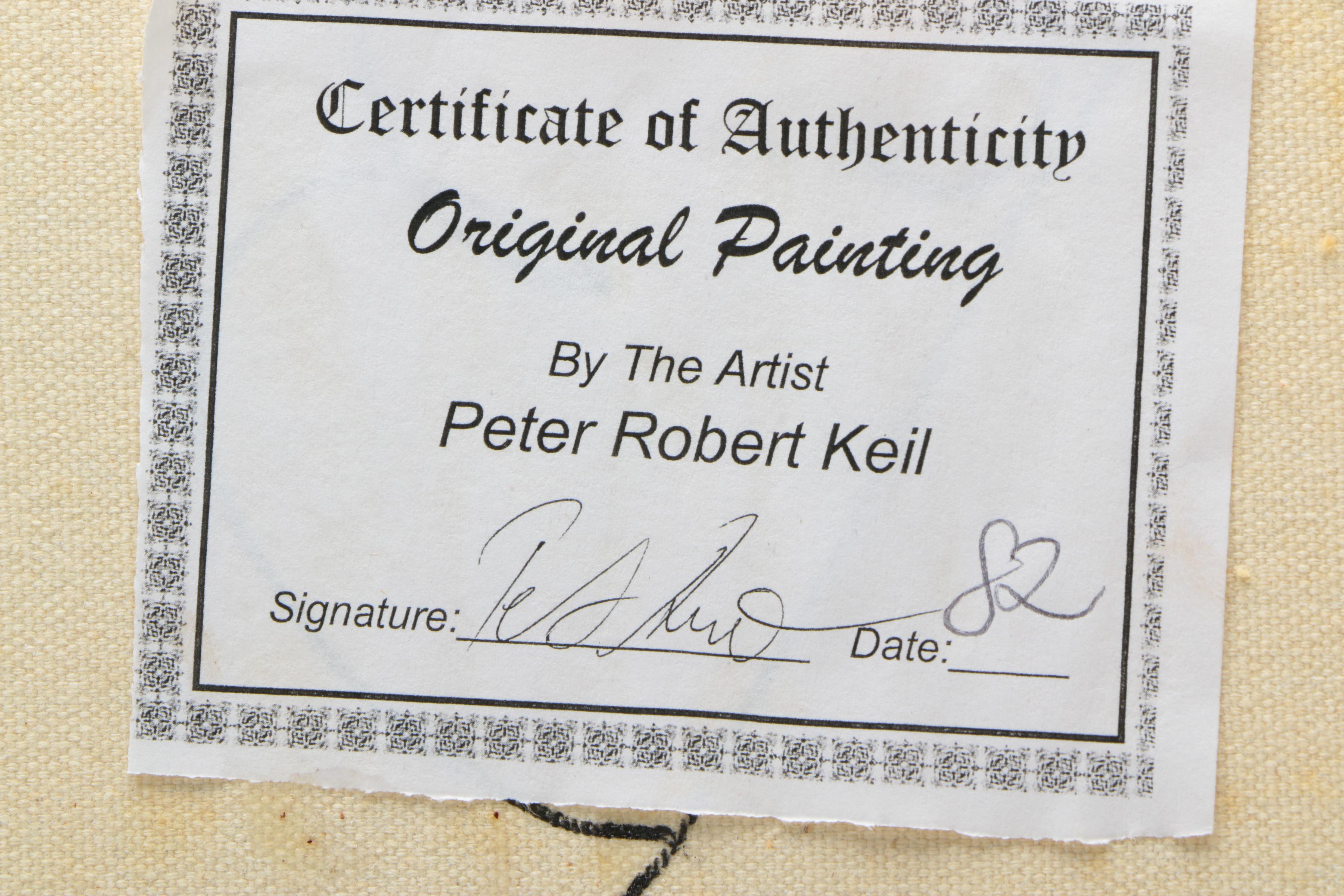 Peter Keil Oil Painting on Canvas of Abstract Portrait