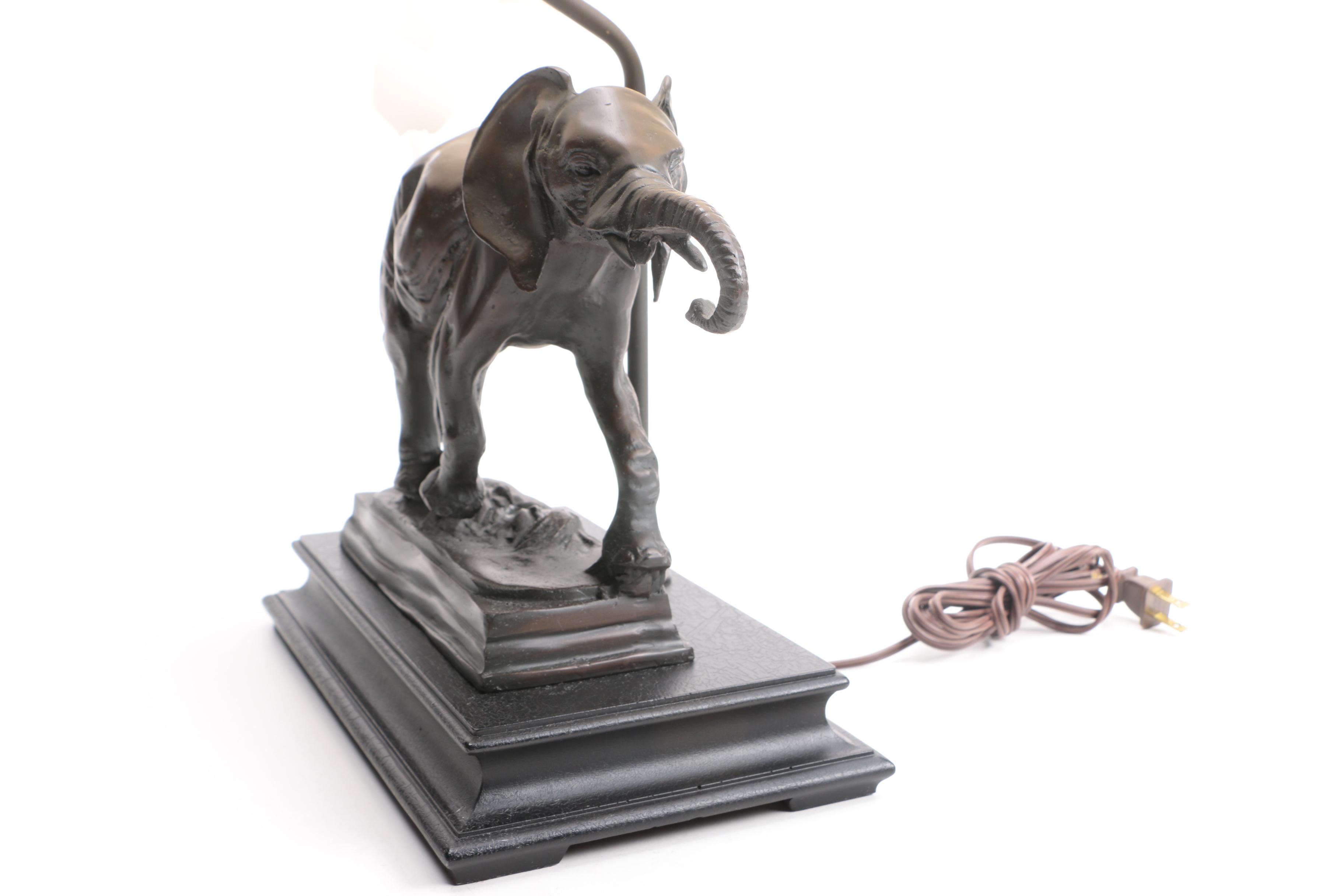 Replica Antoine Louis Barye Cast Bronze Elephant Lamp