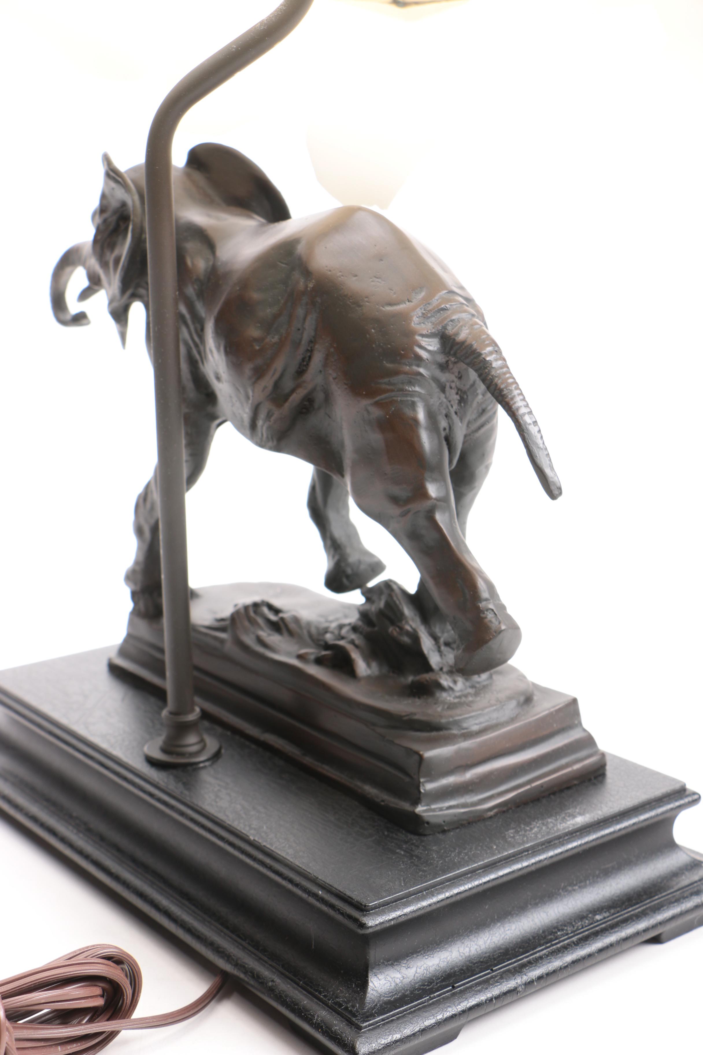 Replica Antoine Louis Barye Cast Bronze Elephant Lamp