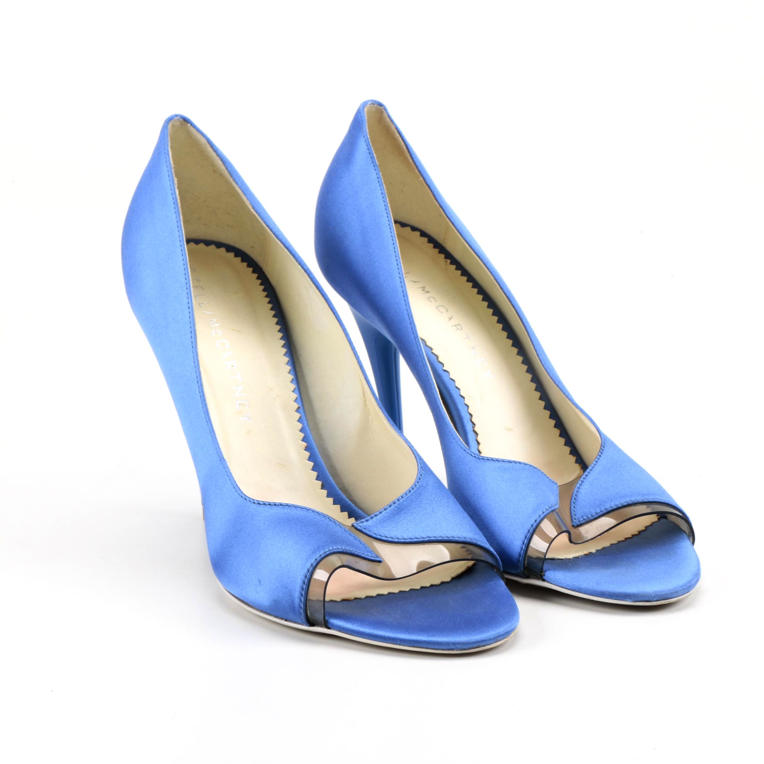 Stella McCartney Satin Silk Opened Toed Heels