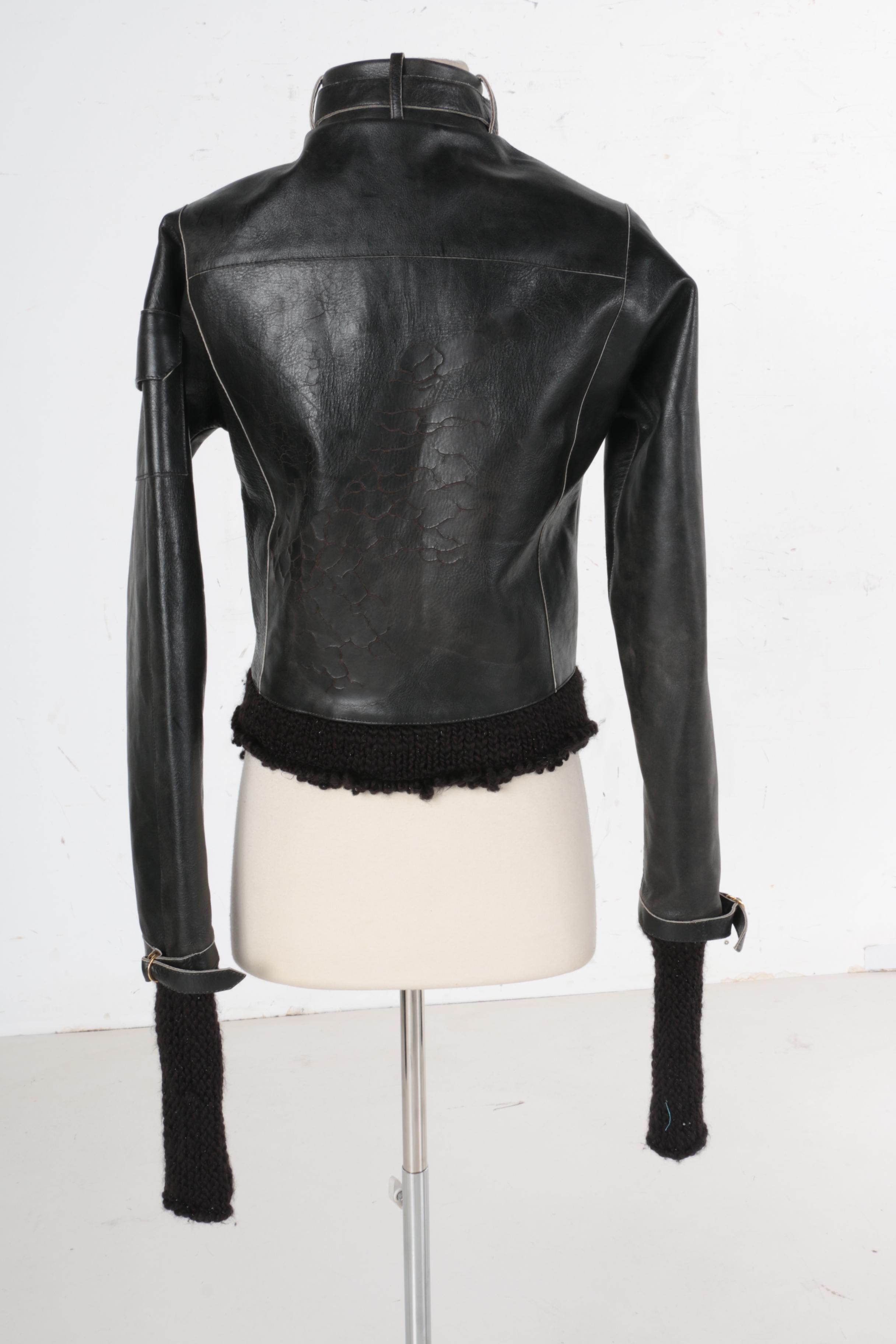 Women's Dina Bina Black Leather Motorcycle Jacket