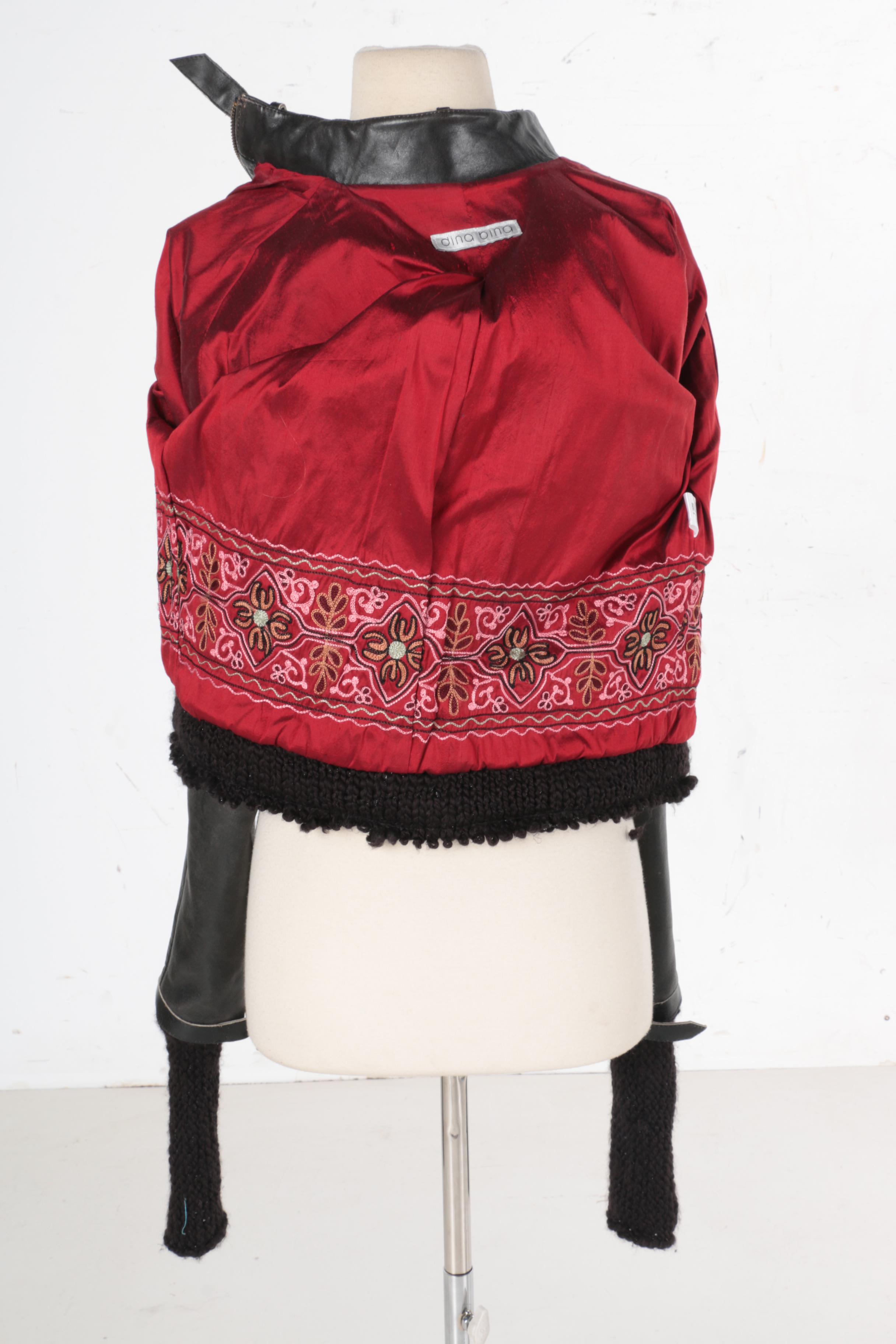 Women's Dina Bina Black Leather Motorcycle Jacket