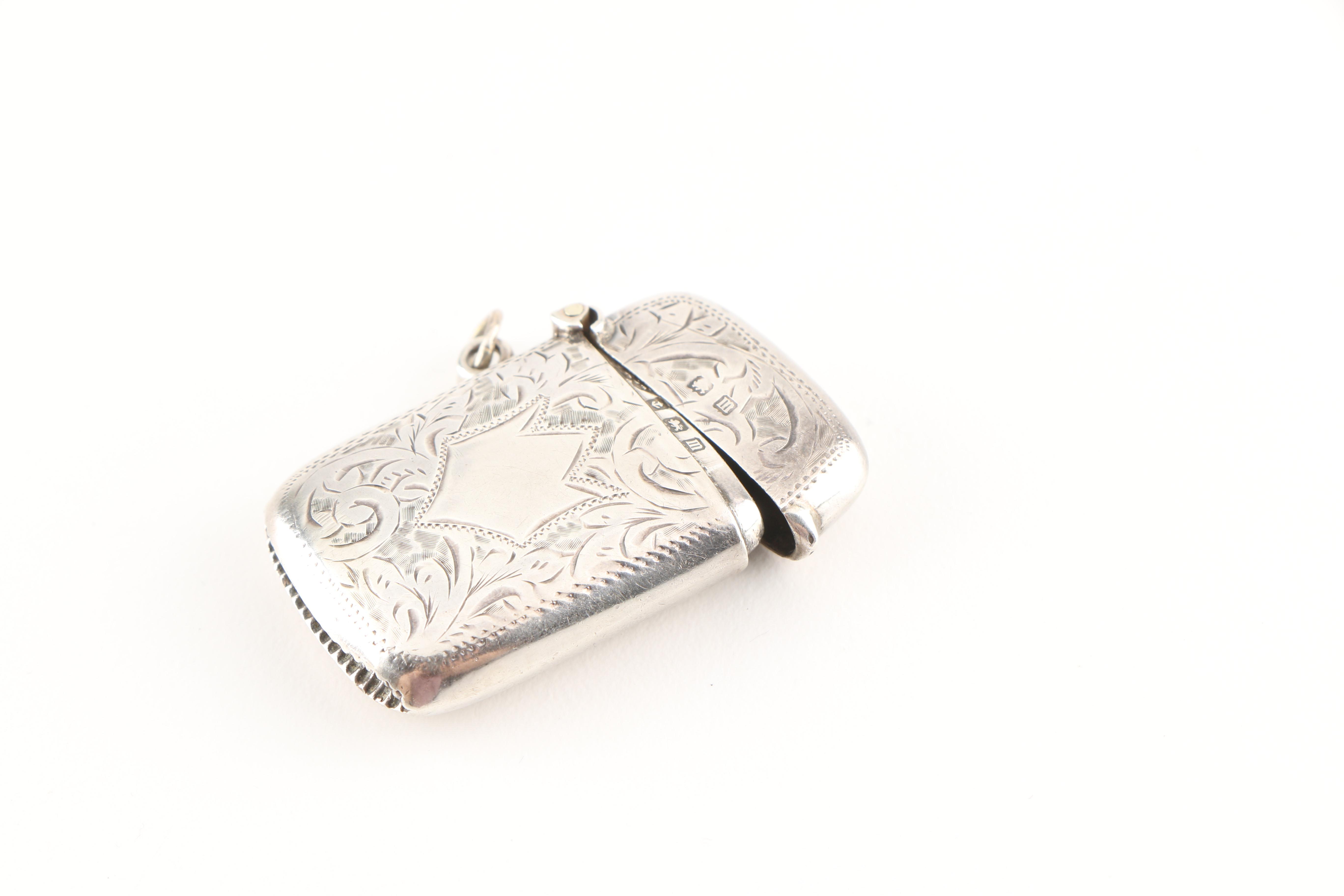 1911 Birmingham Smith & Bartlam Sterling Silver Matchstick Case