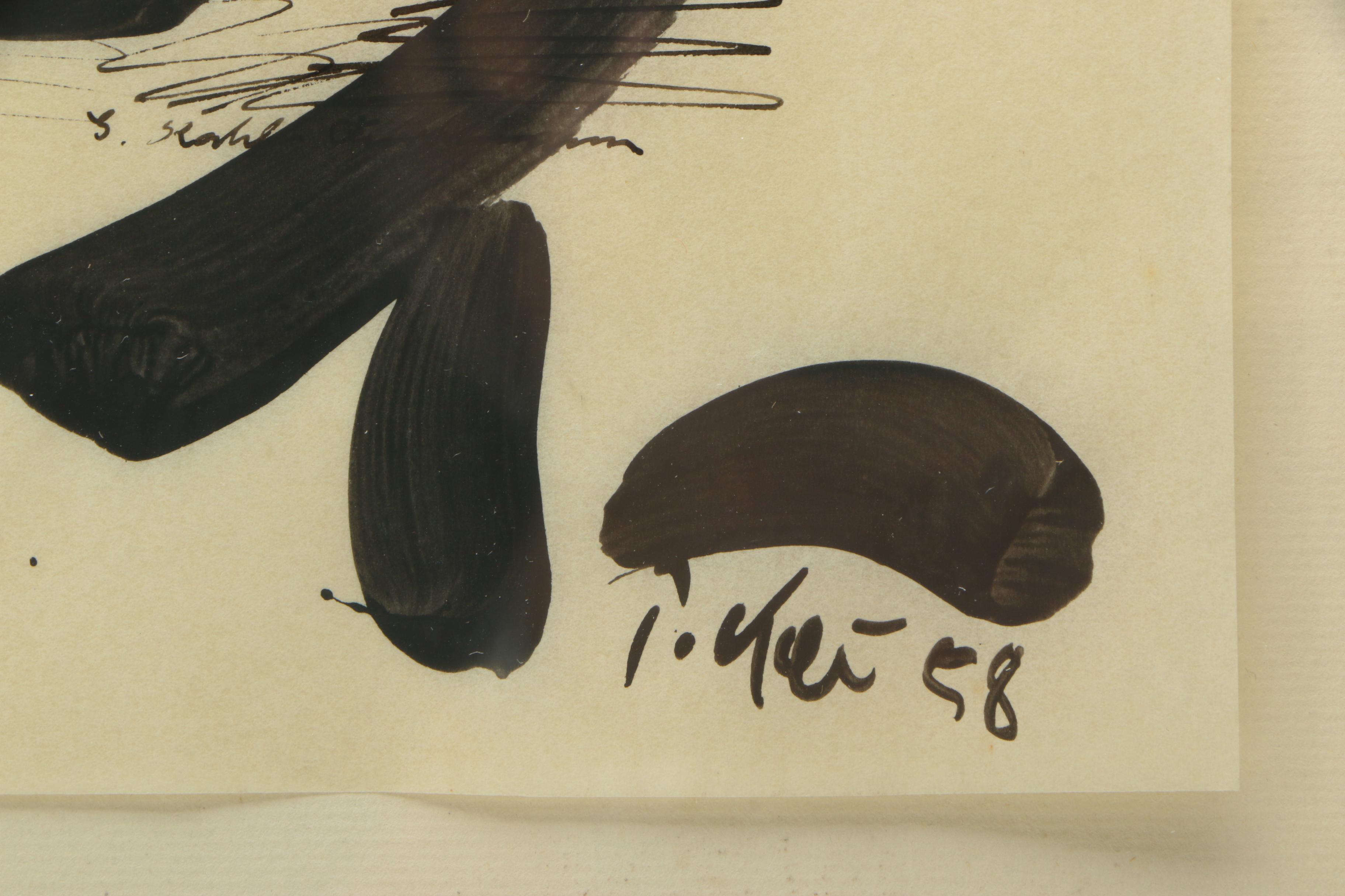 Peter Keil Embellished Ink Drawing on Paper