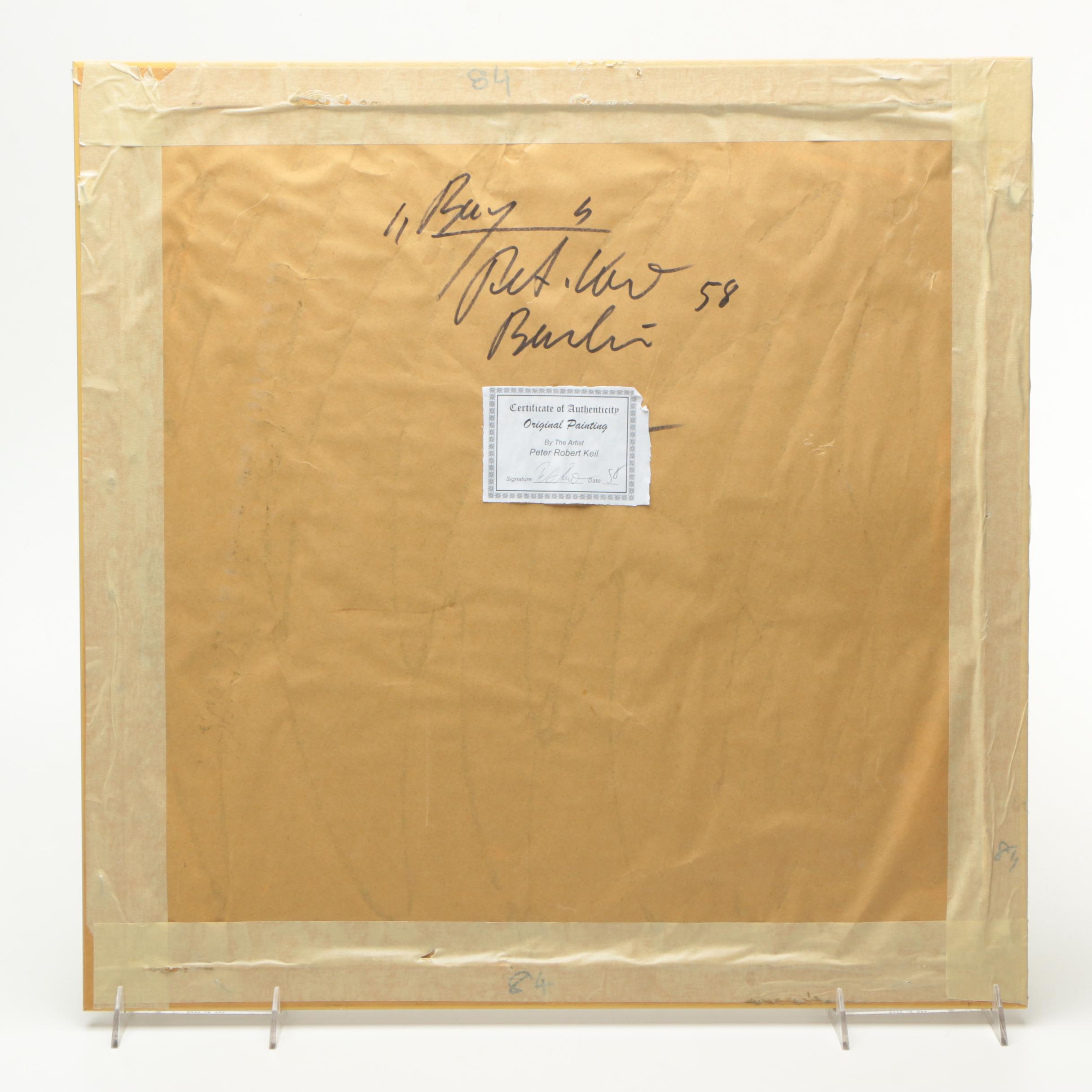 Peter Keil Embellished Ink Drawing on Paper