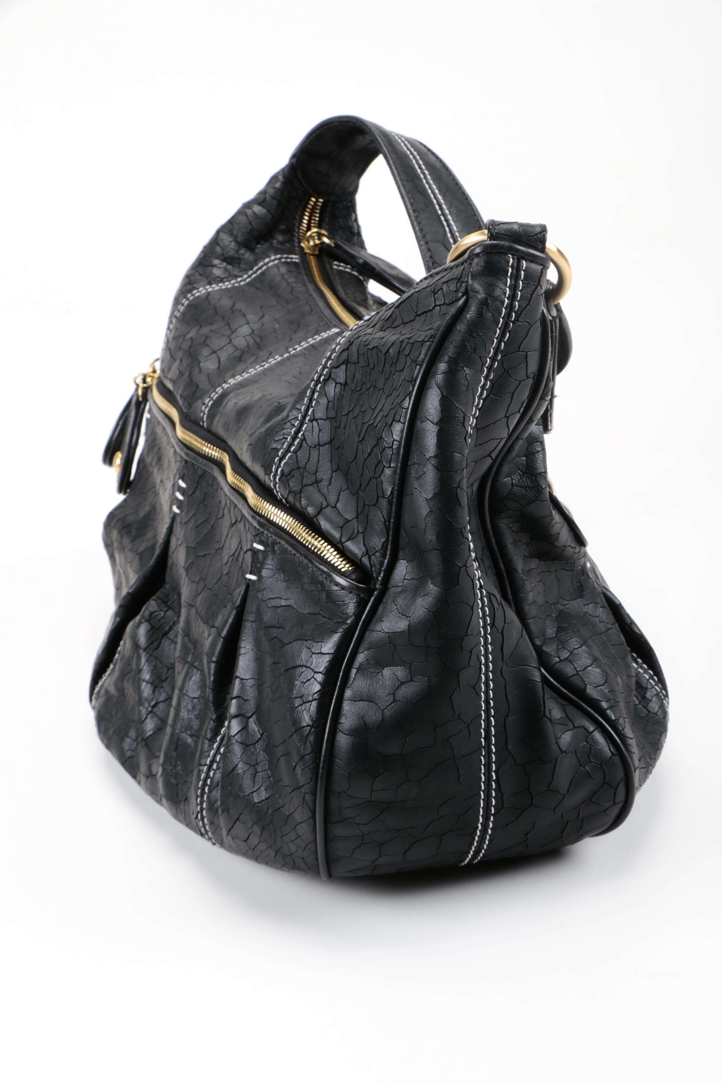 Isabella Fiore Cracked Leather Bag