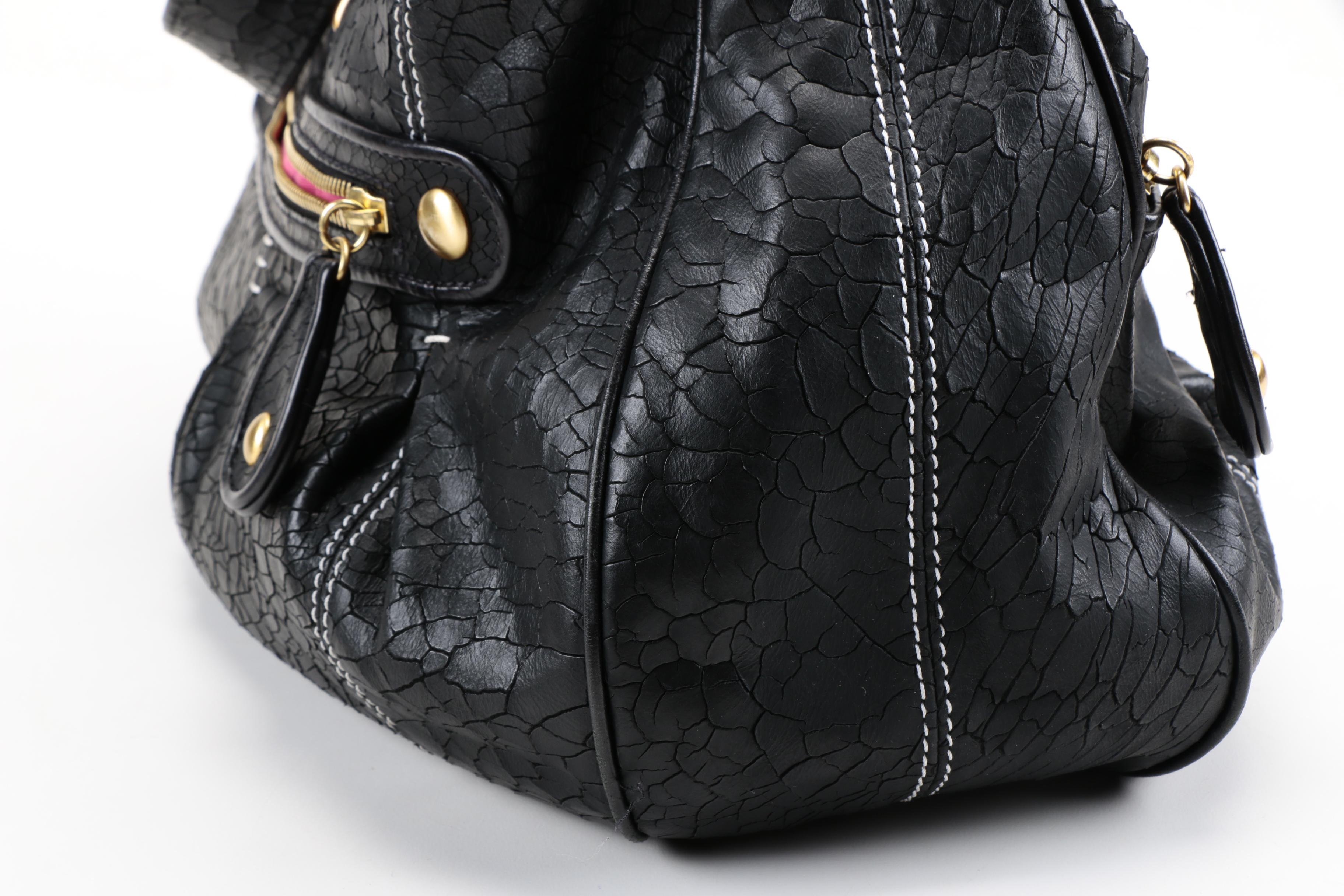Isabella Fiore Cracked Leather Bag