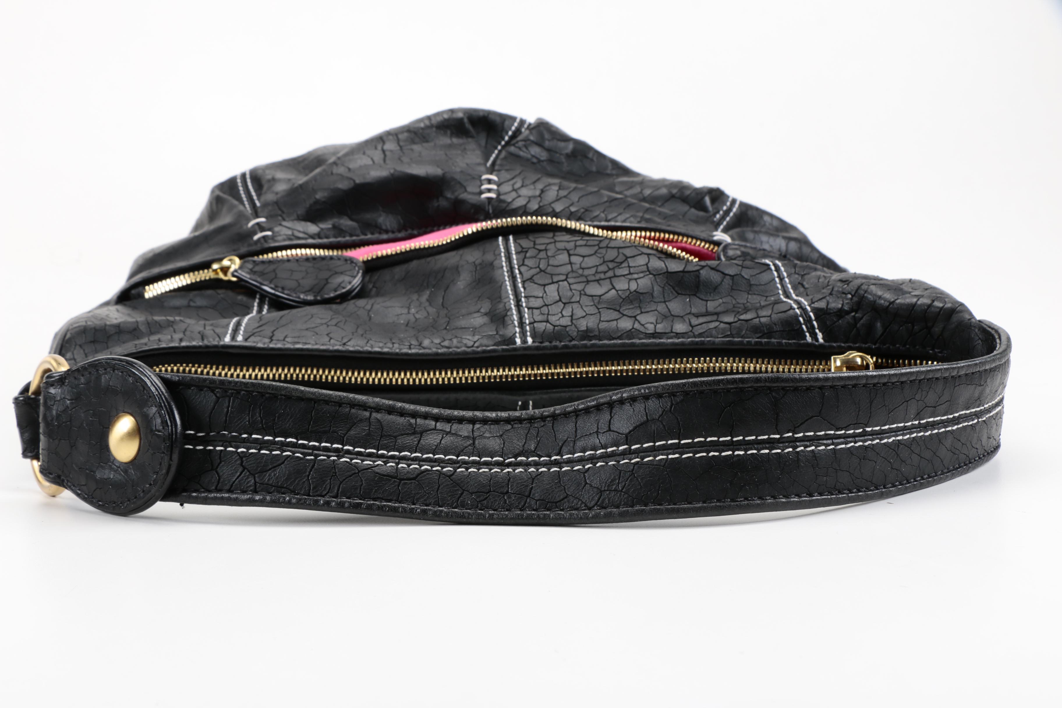 Isabella Fiore Cracked Leather Bag