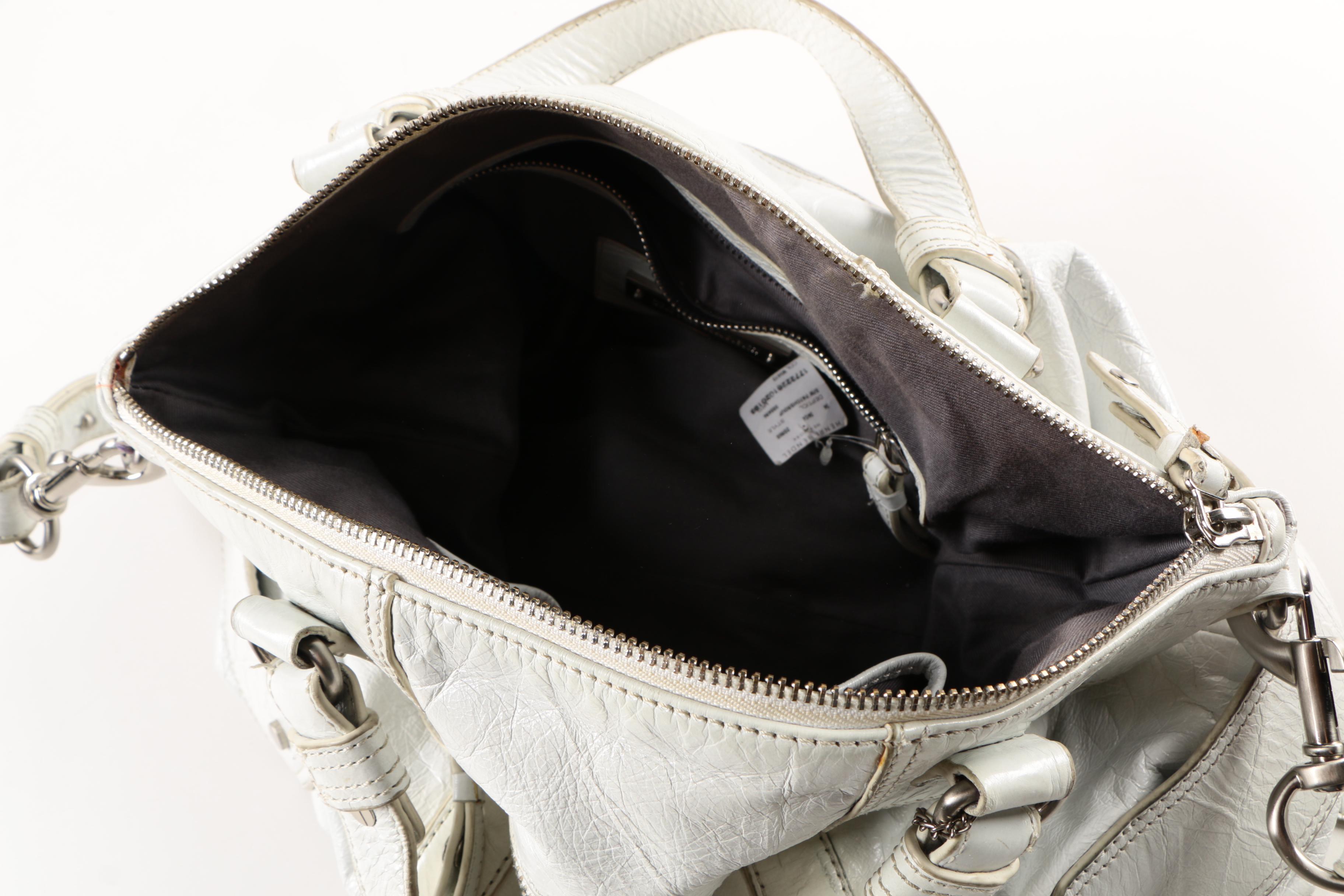 Olivia Harris White Leather Satchel Handbag