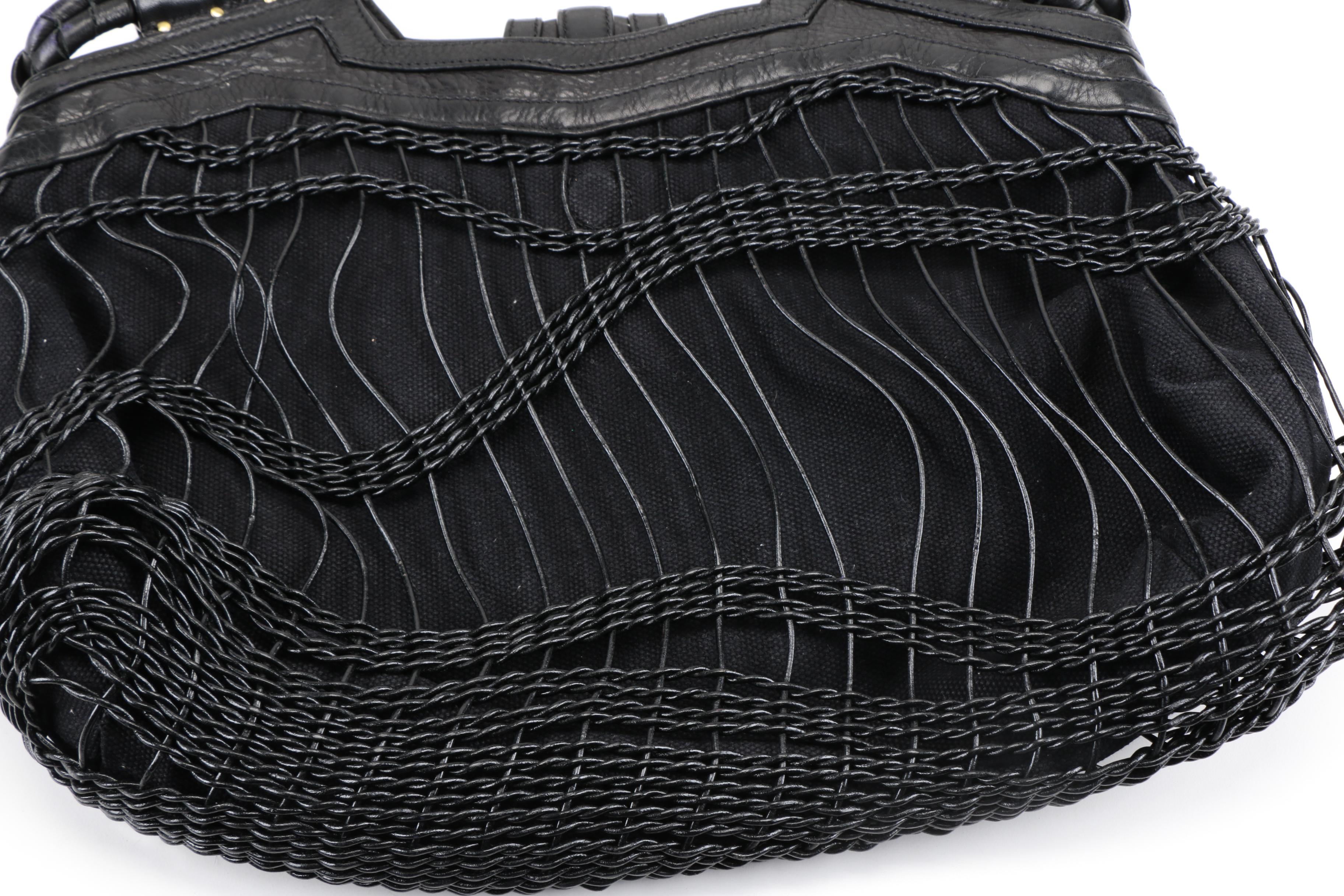 Botkier Woven Leather Overlay Tote