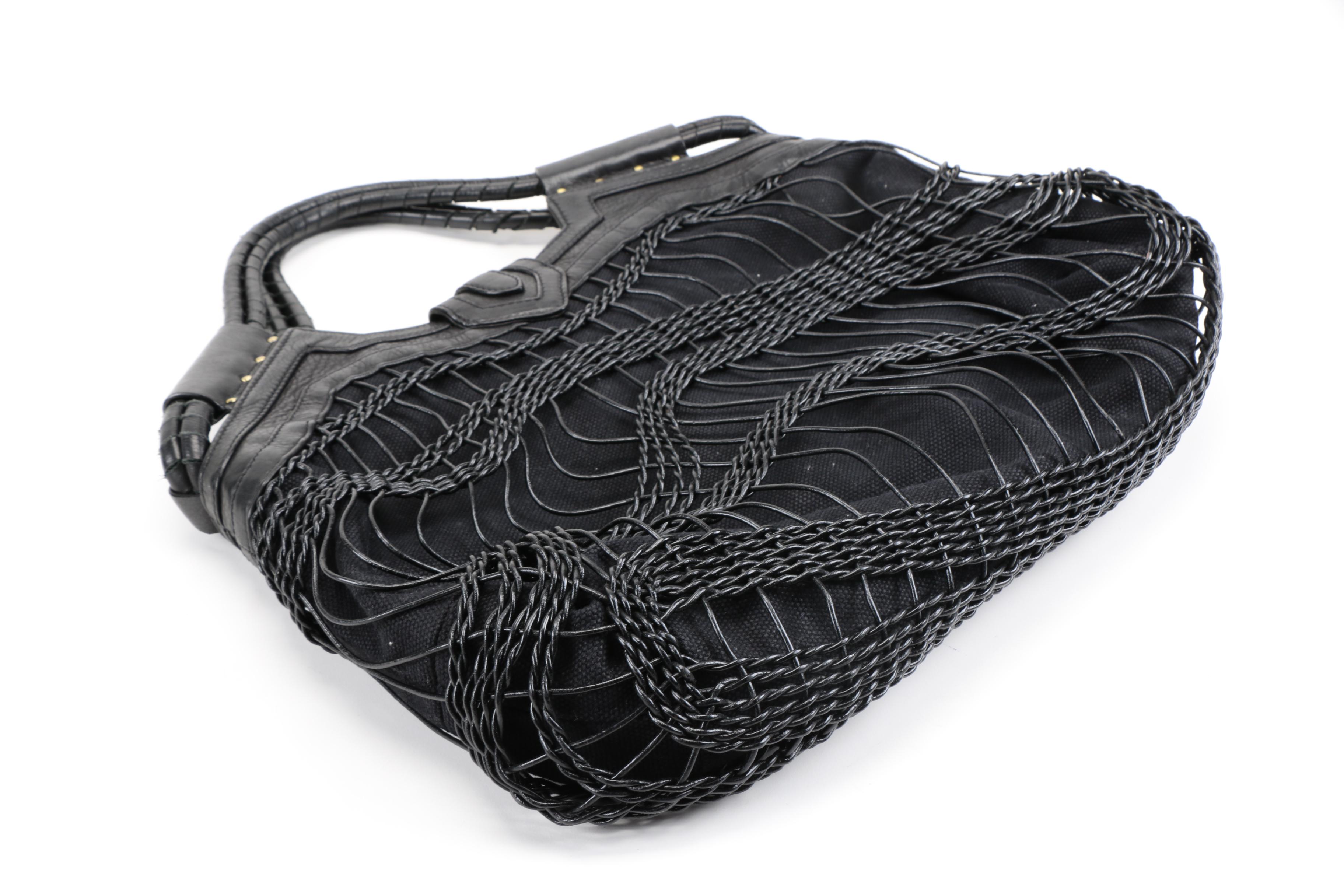 Botkier Woven Leather Overlay Tote