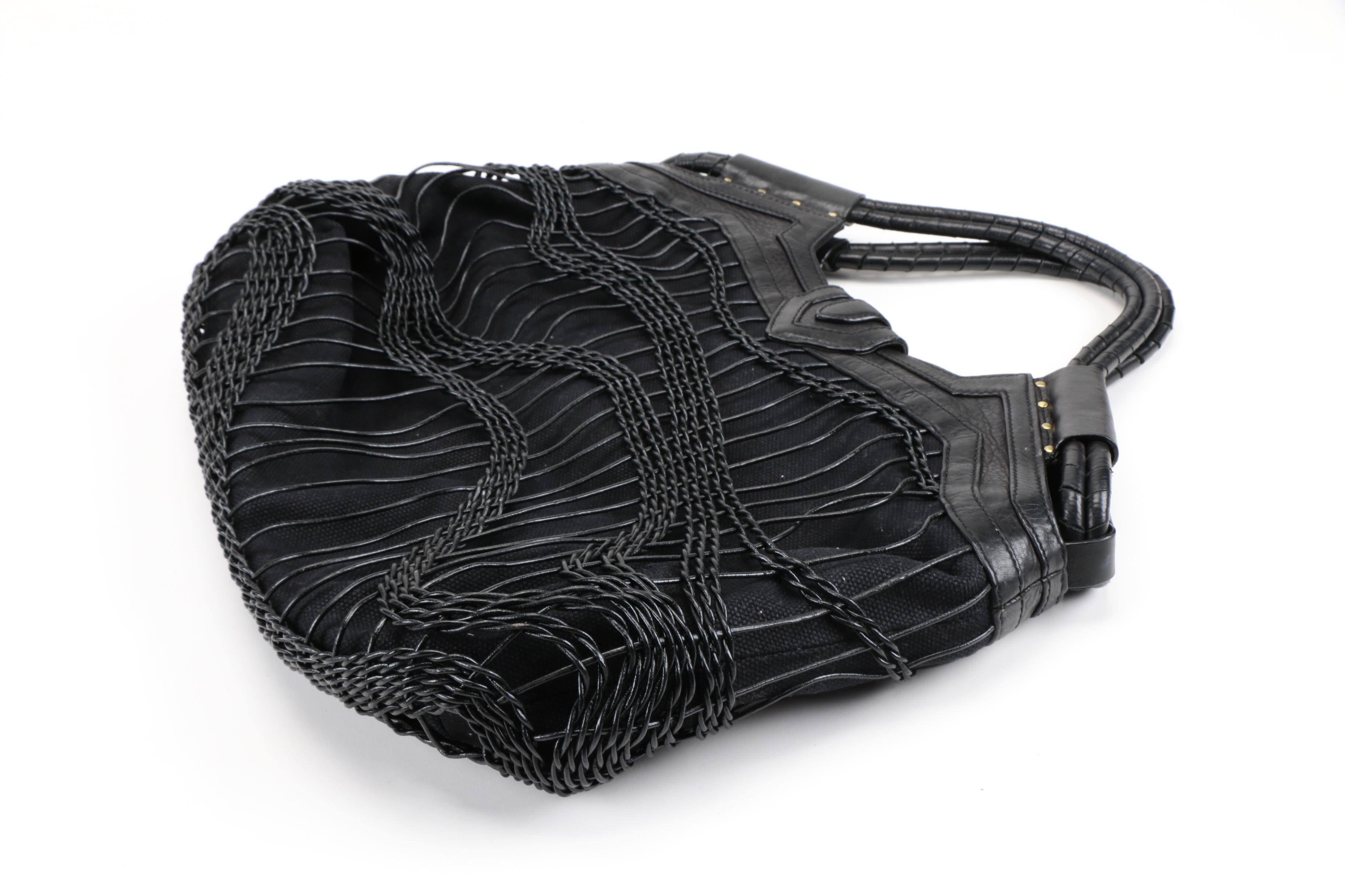 Botkier Woven Leather Overlay Tote