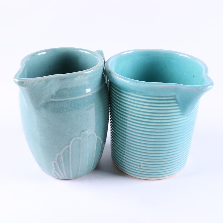 Monmouth and Weller Pottery Pitchers