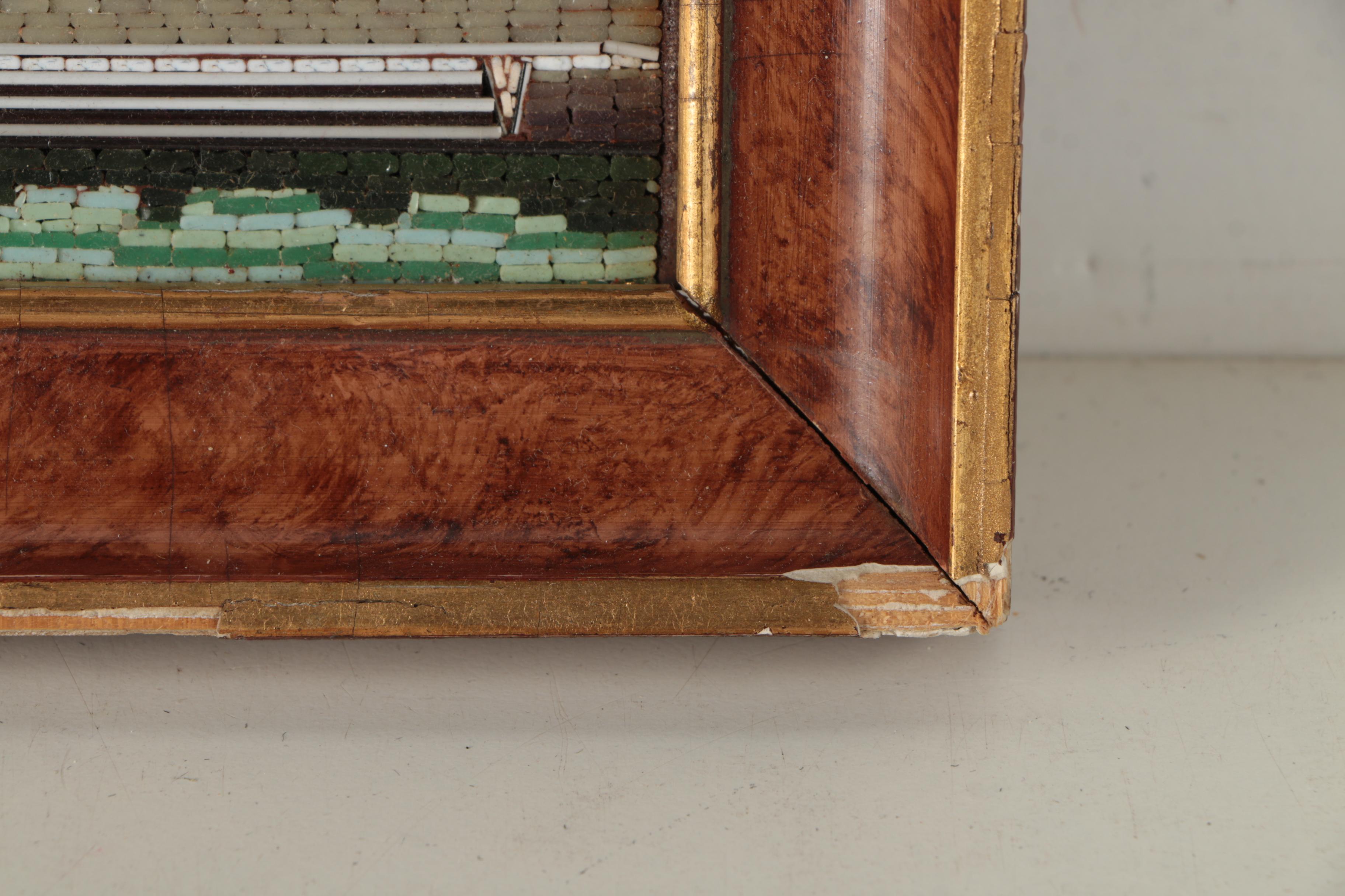 Italian Glass Micro Mosaic of Pier Scene