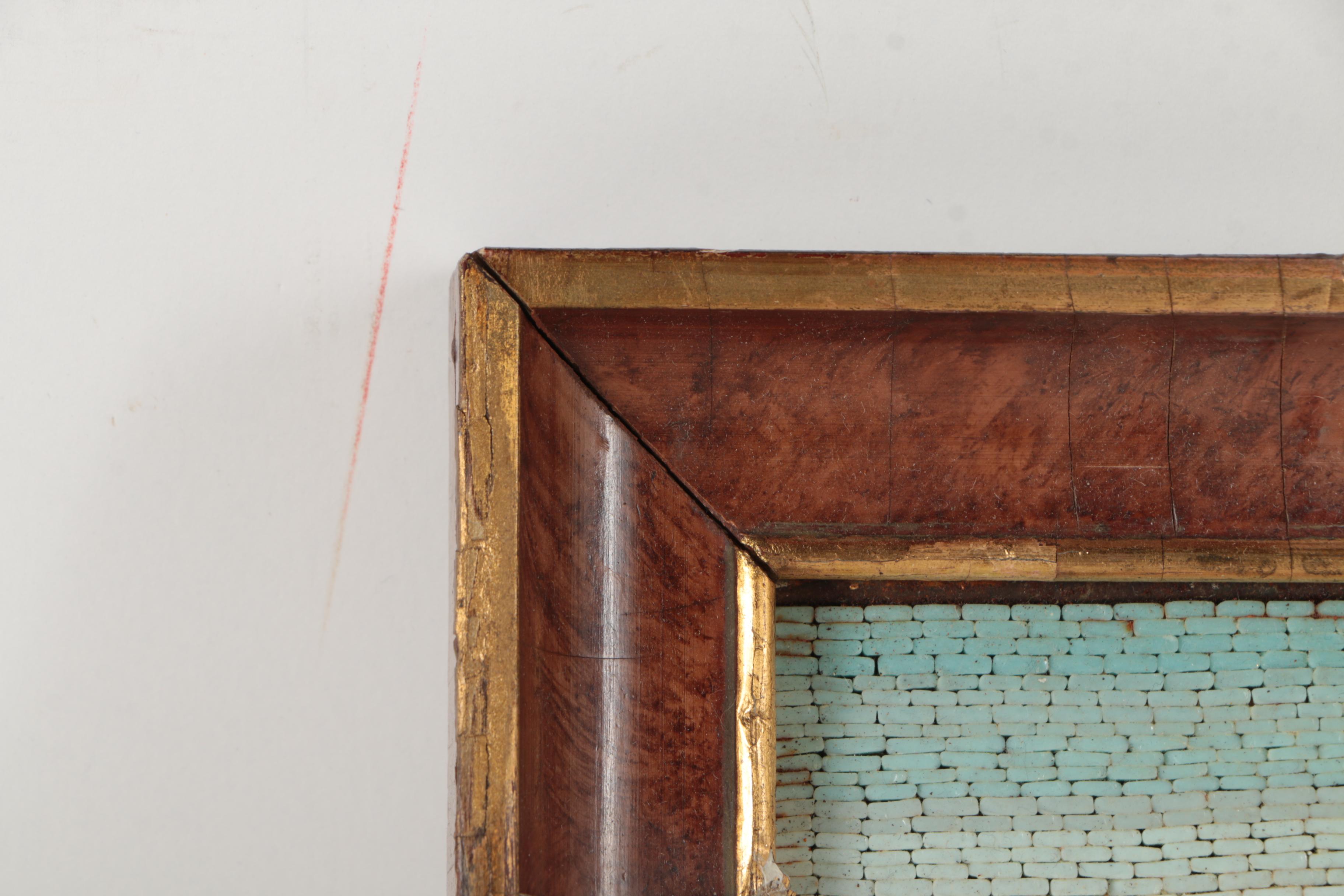 Italian Glass Micro Mosaic of Pier Scene