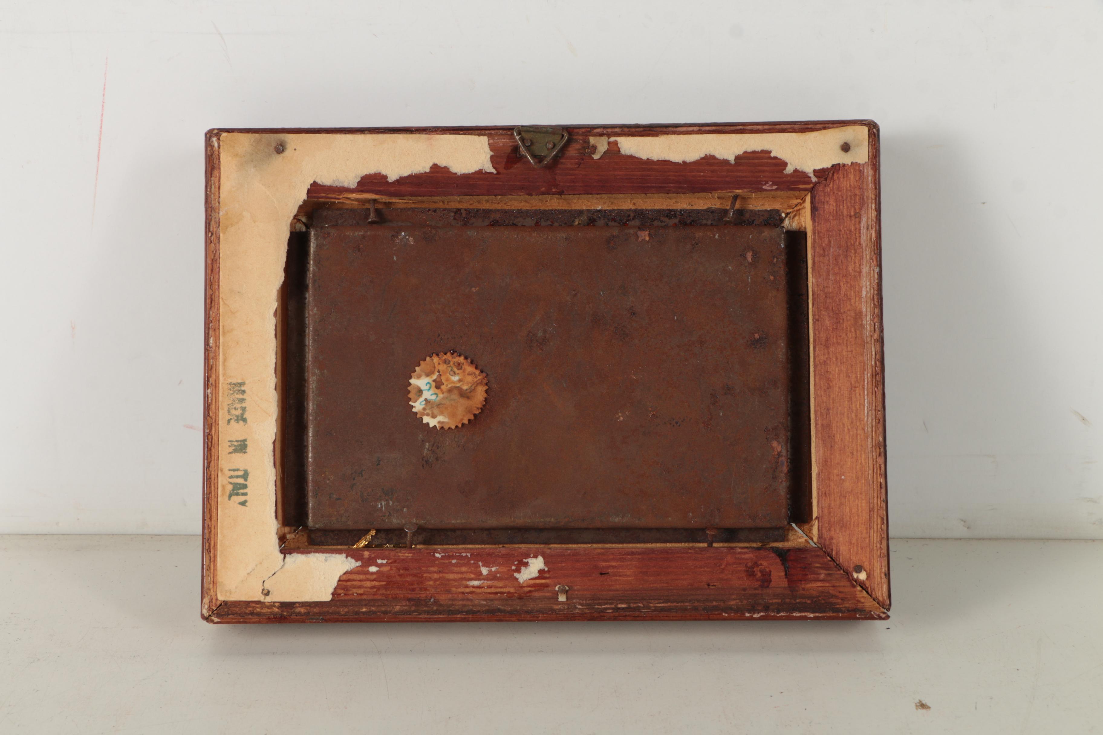 Italian Glass Micro Mosaic of Pier Scene