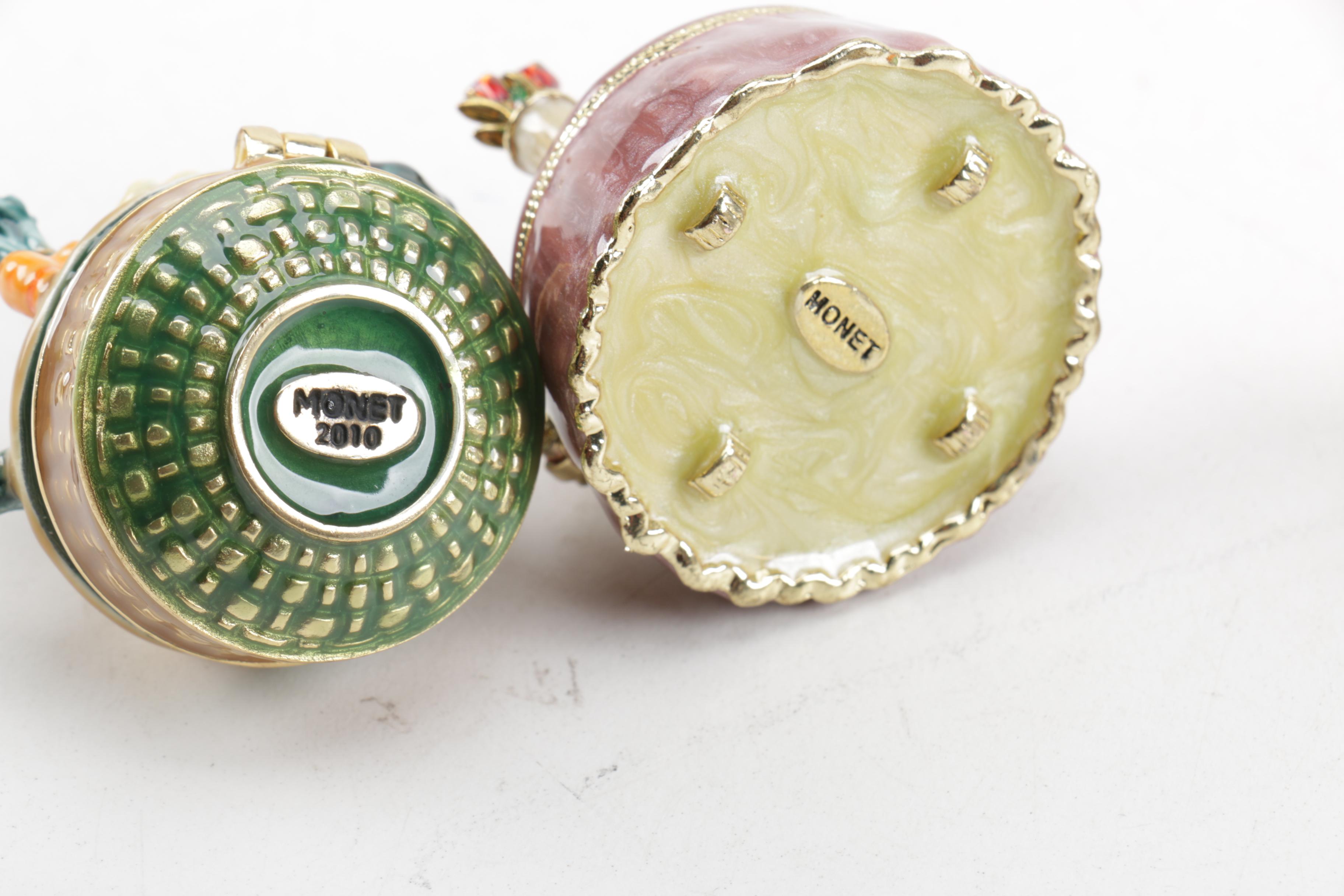 Monet Enamel Trinket Boxes