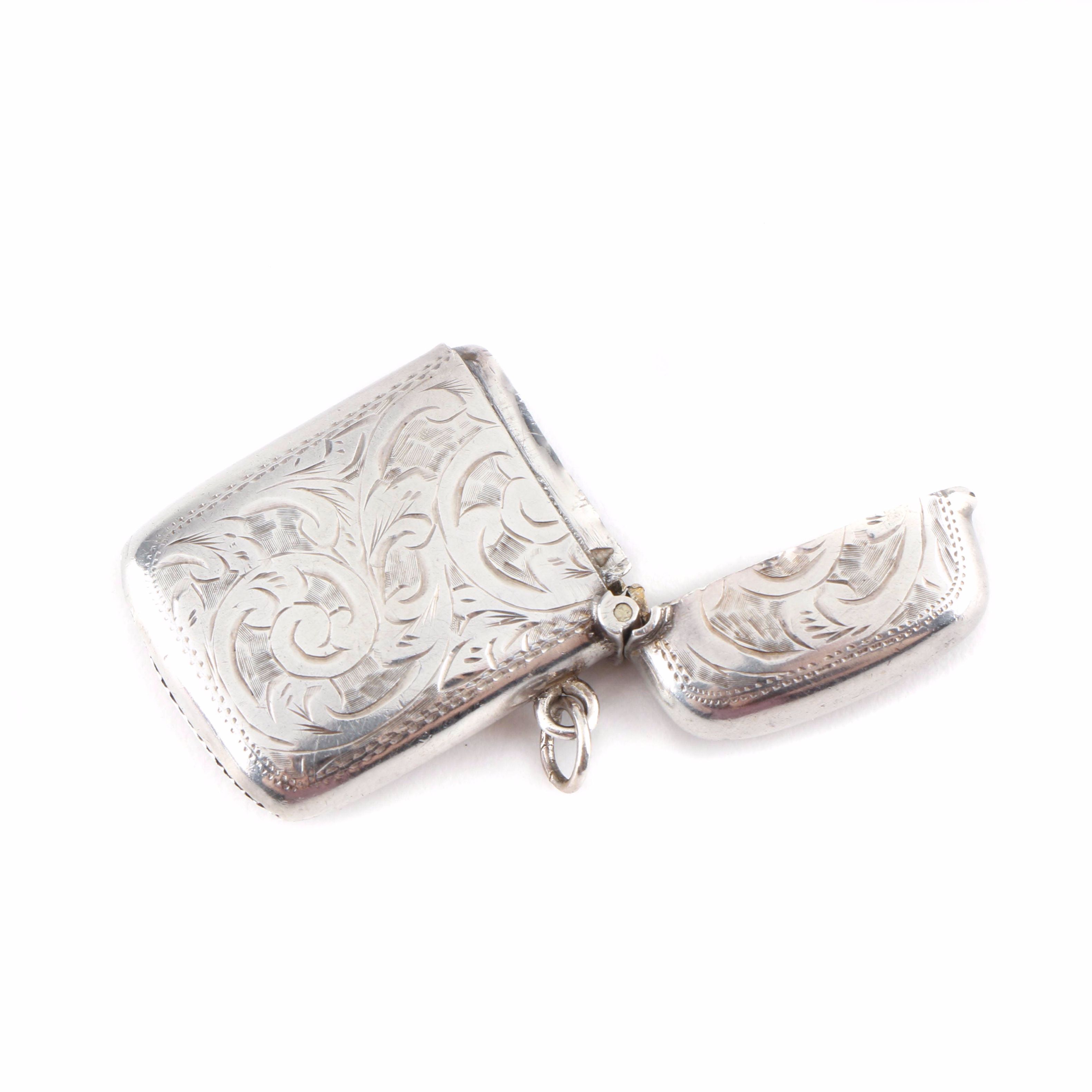 1911 Birmingham Smith & Bartlam Sterling Silver Matchstick Case