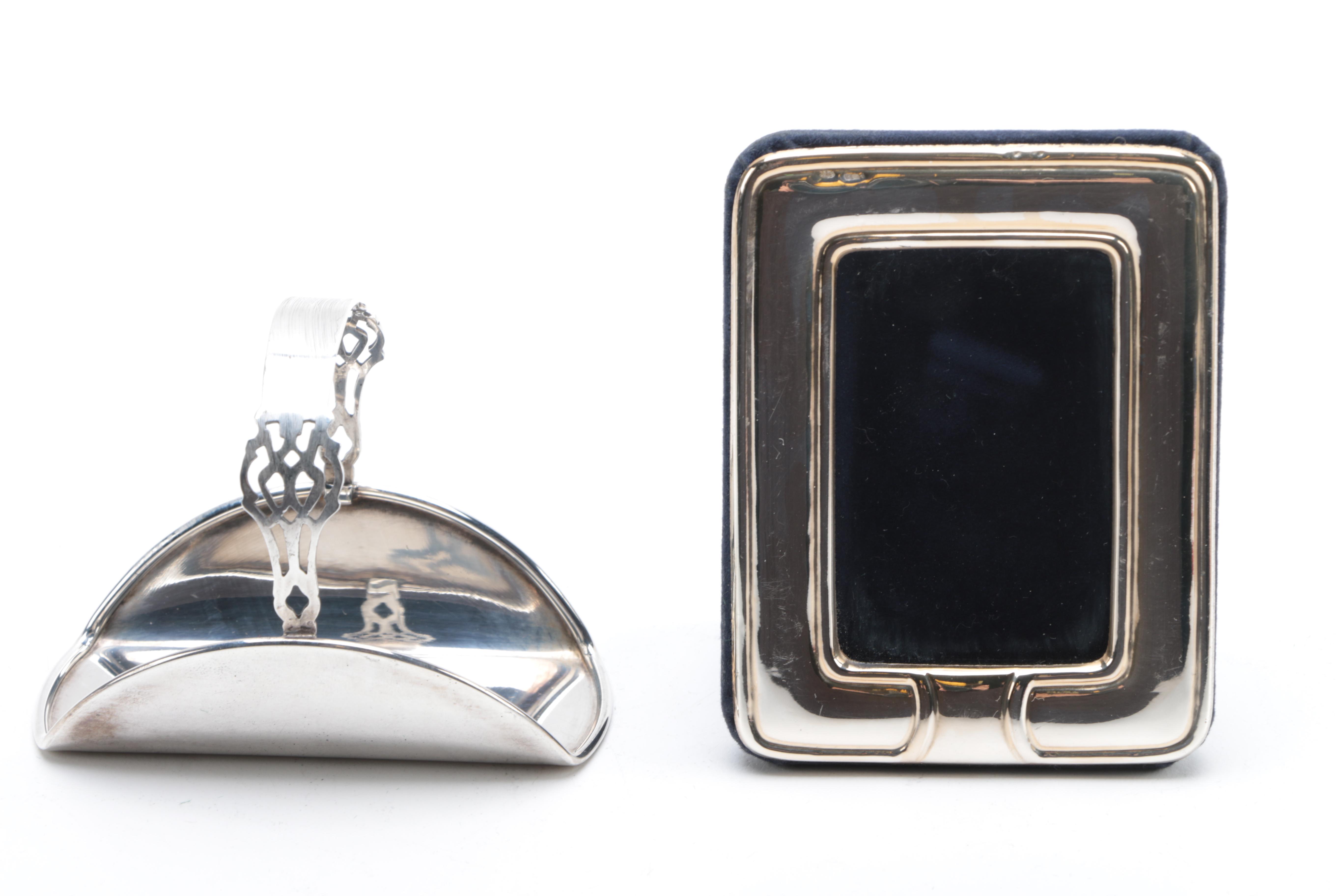 Empire Silver Co. Sterling Rimmed Glass Coasters with Sterling Decor