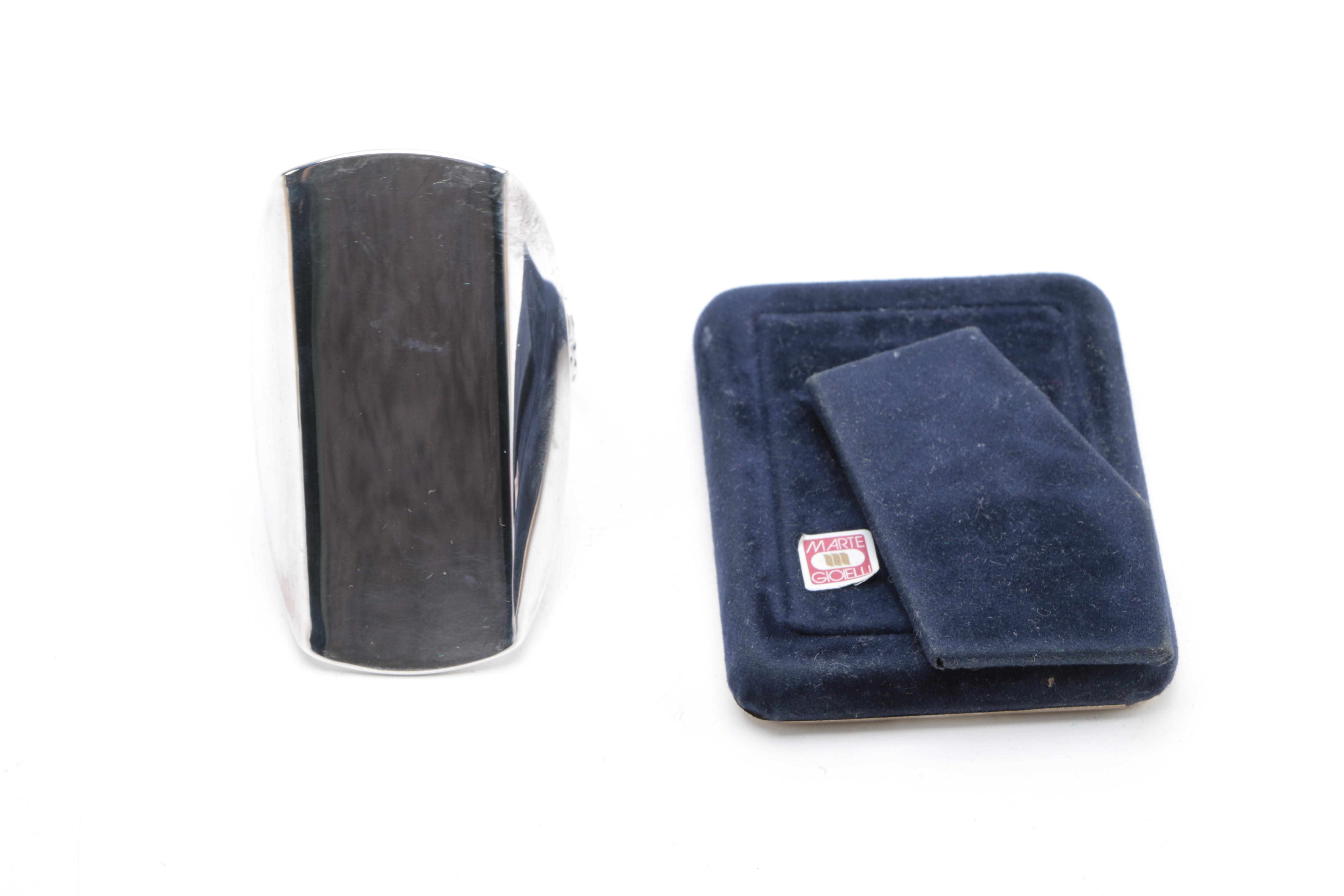 Empire Silver Co. Sterling Rimmed Glass Coasters with Sterling Decor