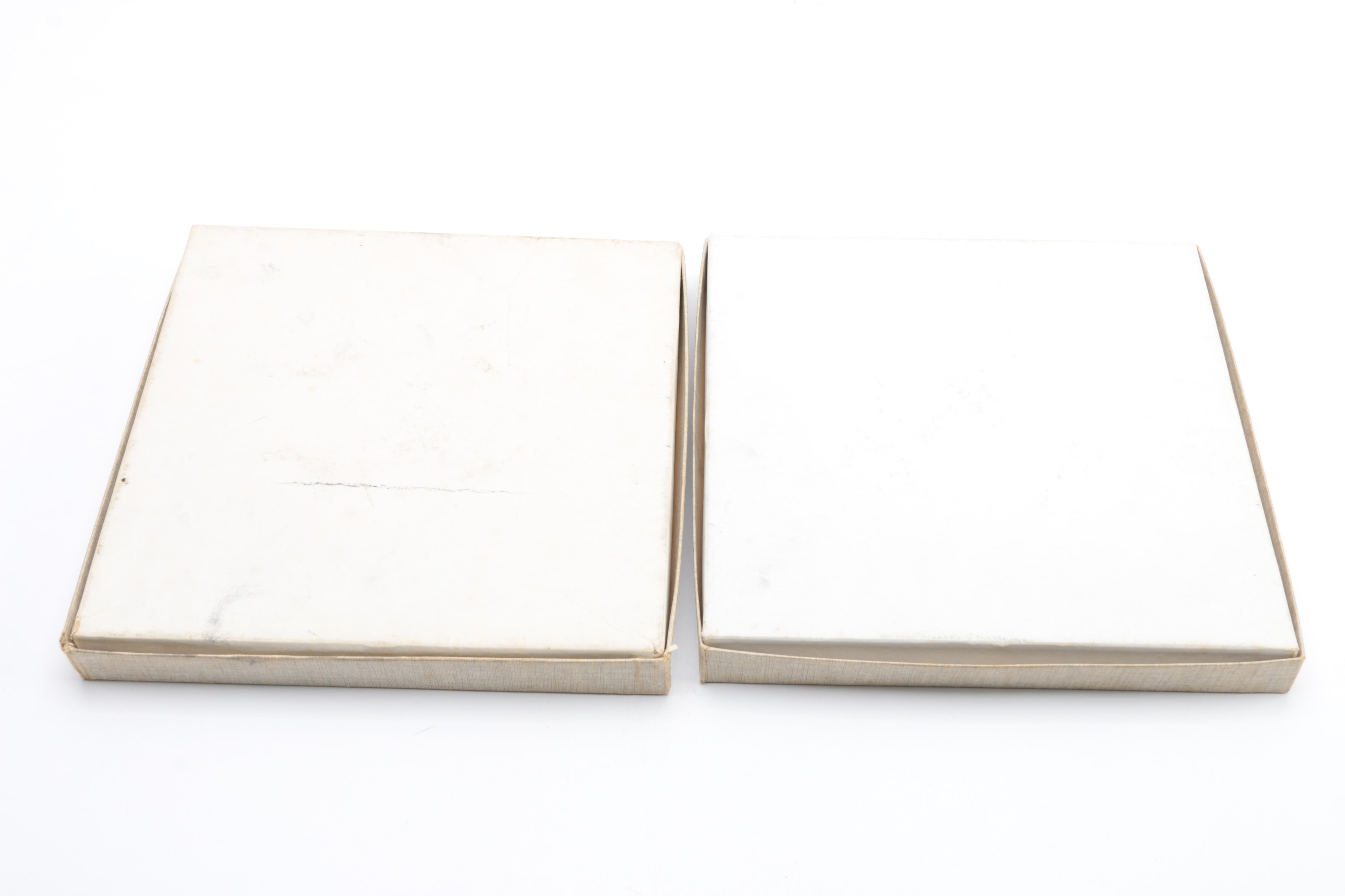 Empire Silver Co. Sterling Rimmed Glass Coasters with Sterling Decor