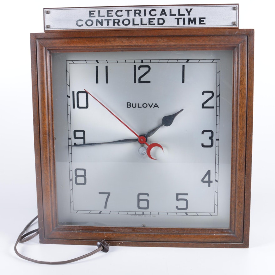Bulova Electric Wood Framed Wall Clock