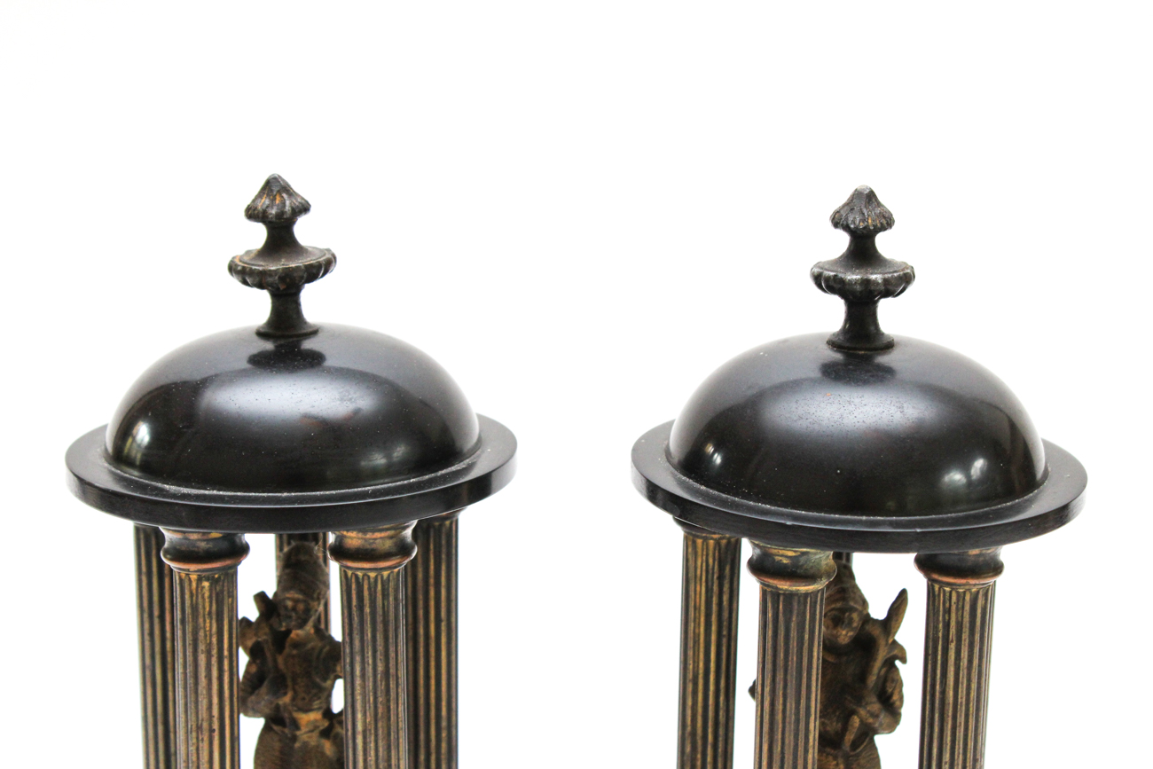 Antique Figural Mantel Garnitures