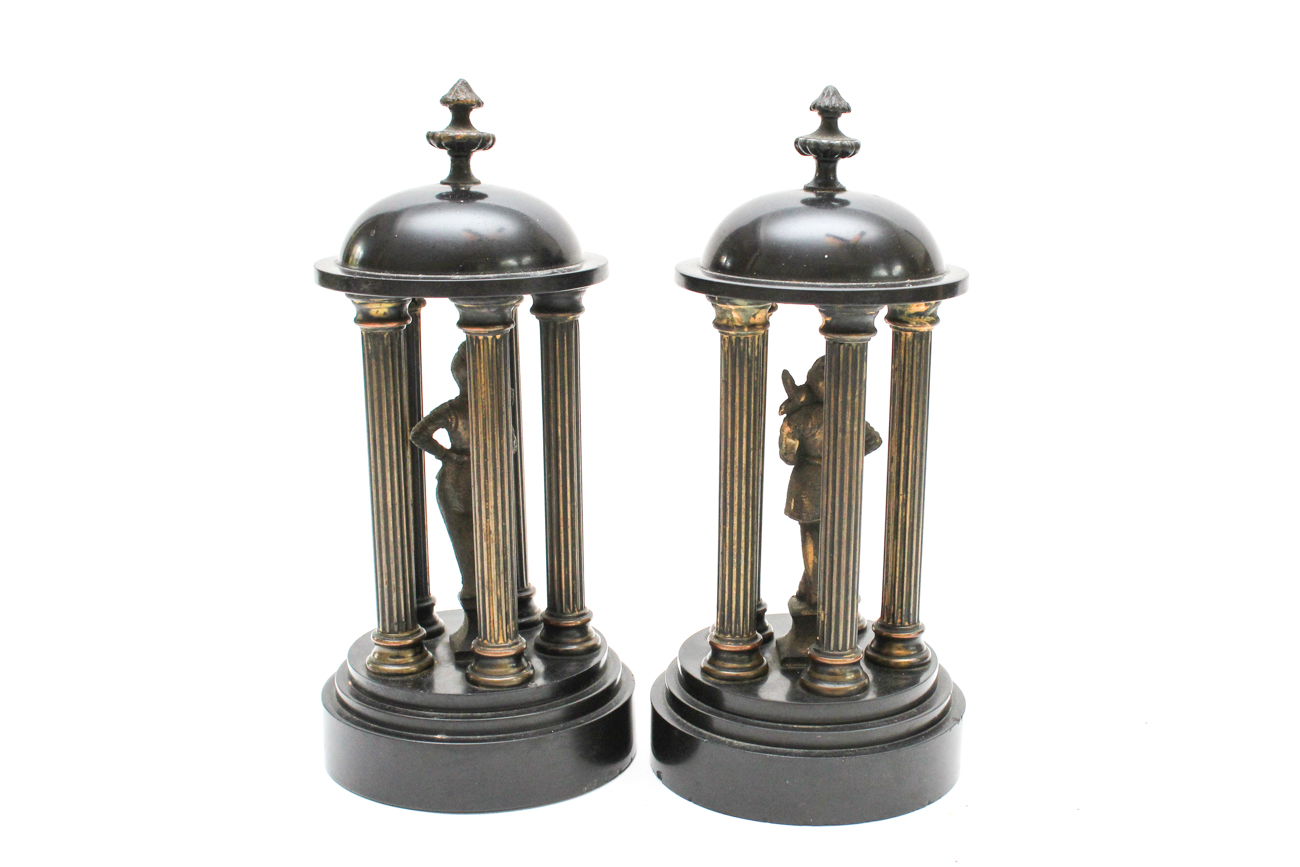 Antique Figural Mantel Garnitures