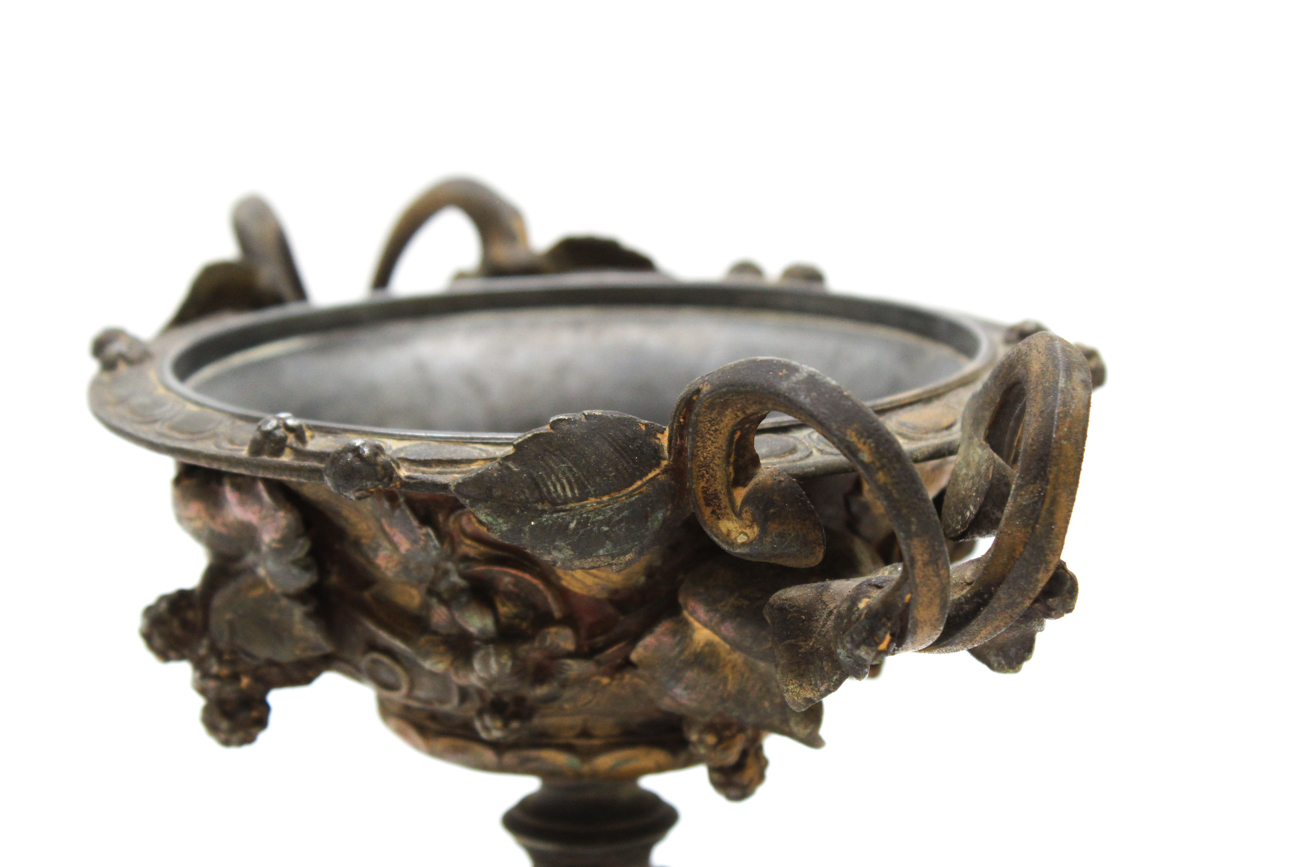 Antique Cast Metal Lidded Compote