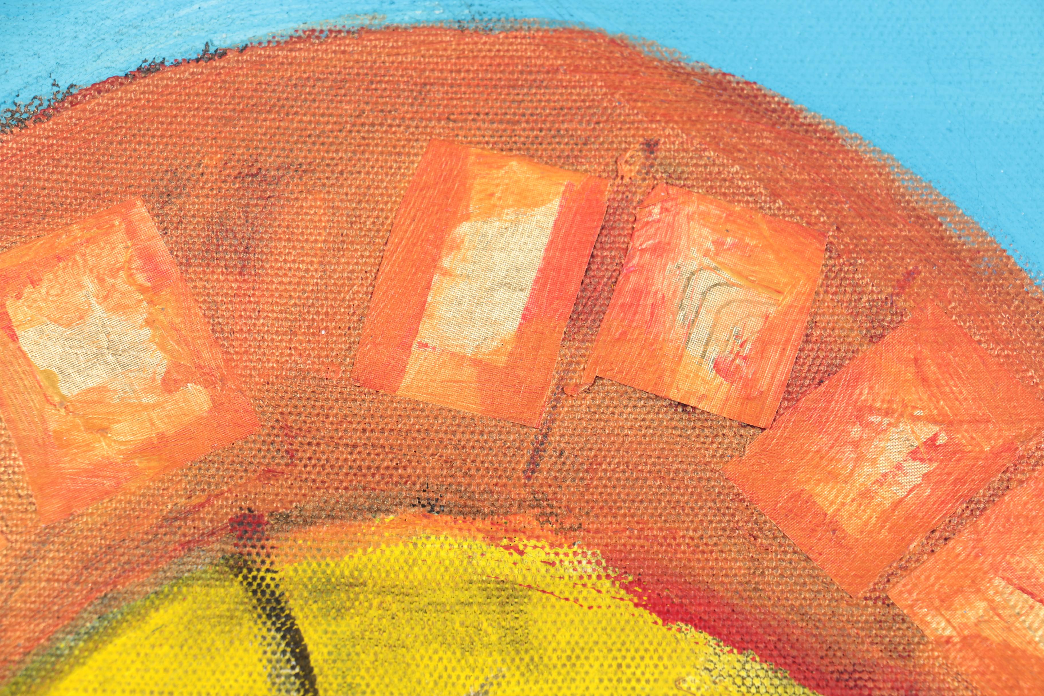 Maurice Michael Lode Mixed Media Painting on Canvas of Abstract Figure