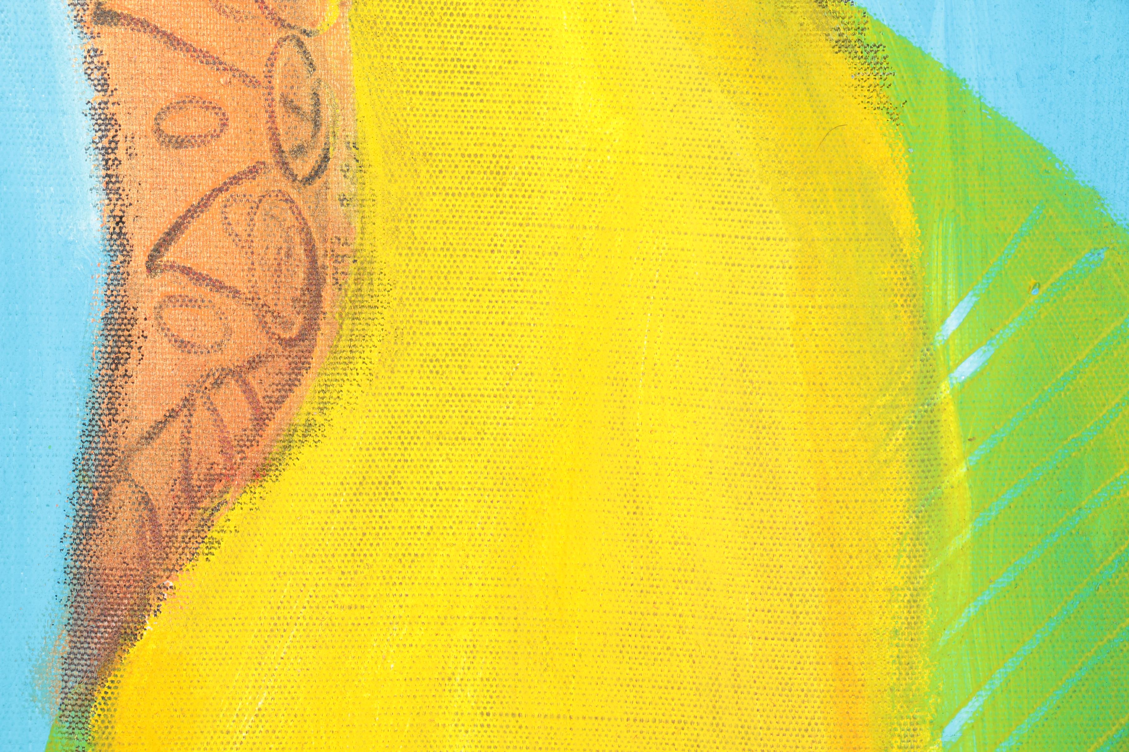 Maurice Michael Lode Mixed Media Painting on Canvas of Abstract Figure