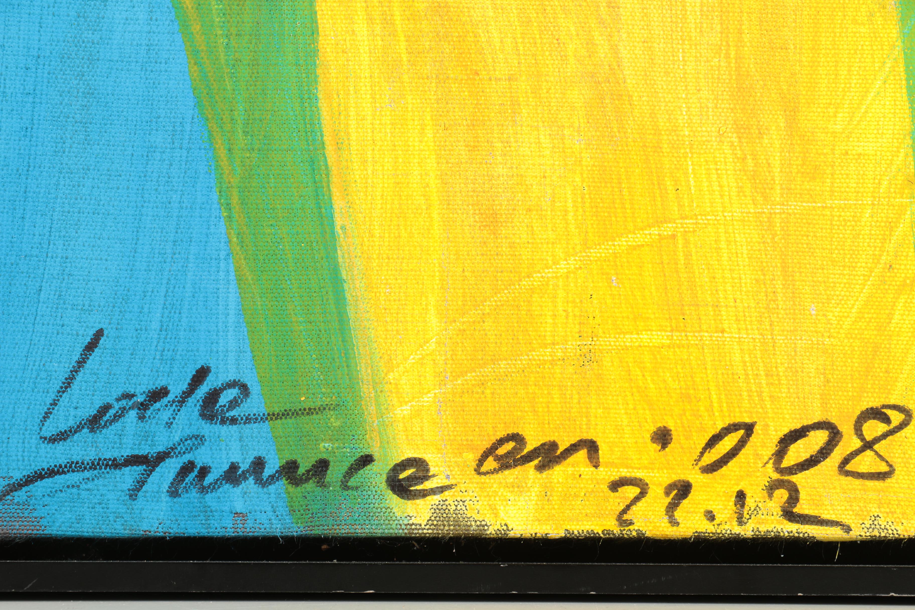 Maurice Michael Lode Mixed Media Painting on Canvas of Abstract Figure