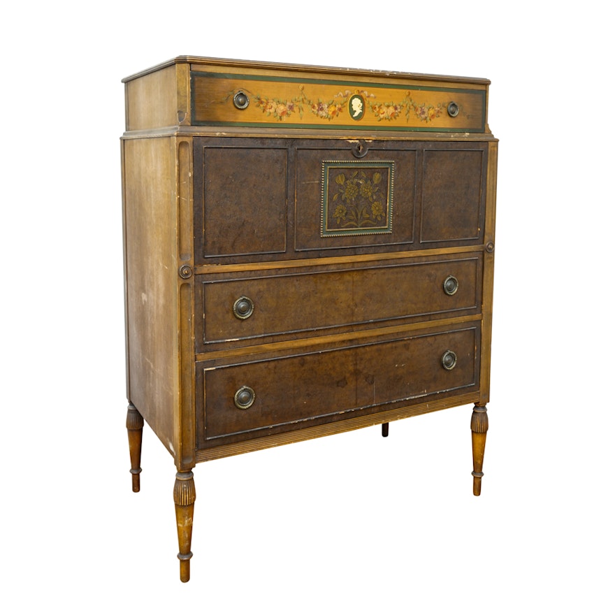 Painted Empire Chest with Secretary by Paine Furniture Co.