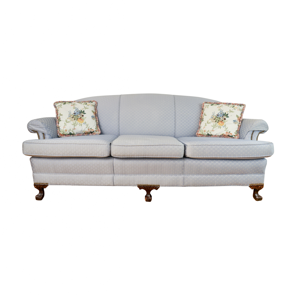 Vintage Chippendale Style Upholstered Sofa by Twin City