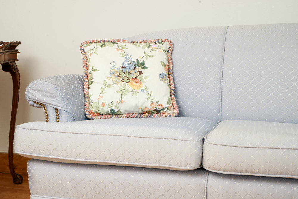 Vintage Chippendale Style Upholstered Sofa by Twin City