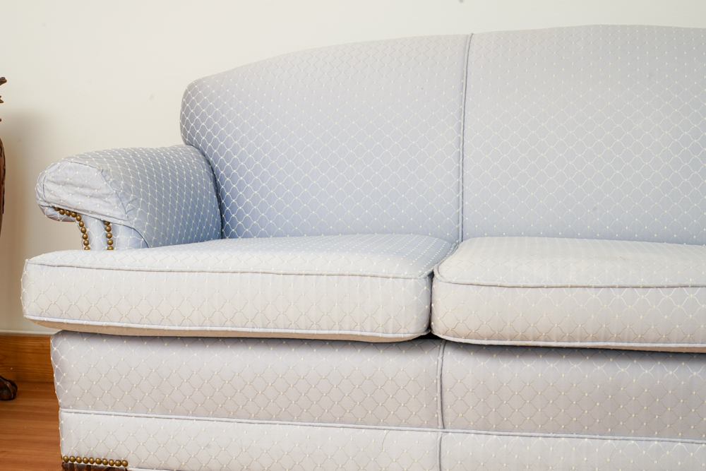 Vintage Chippendale Style Upholstered Sofa by Twin City