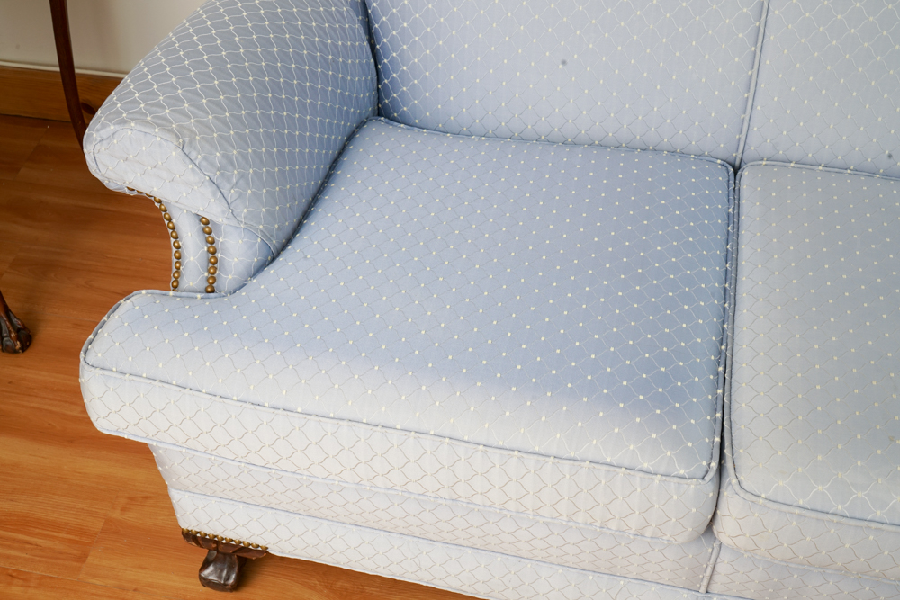 Vintage Chippendale Style Upholstered Sofa by Twin City