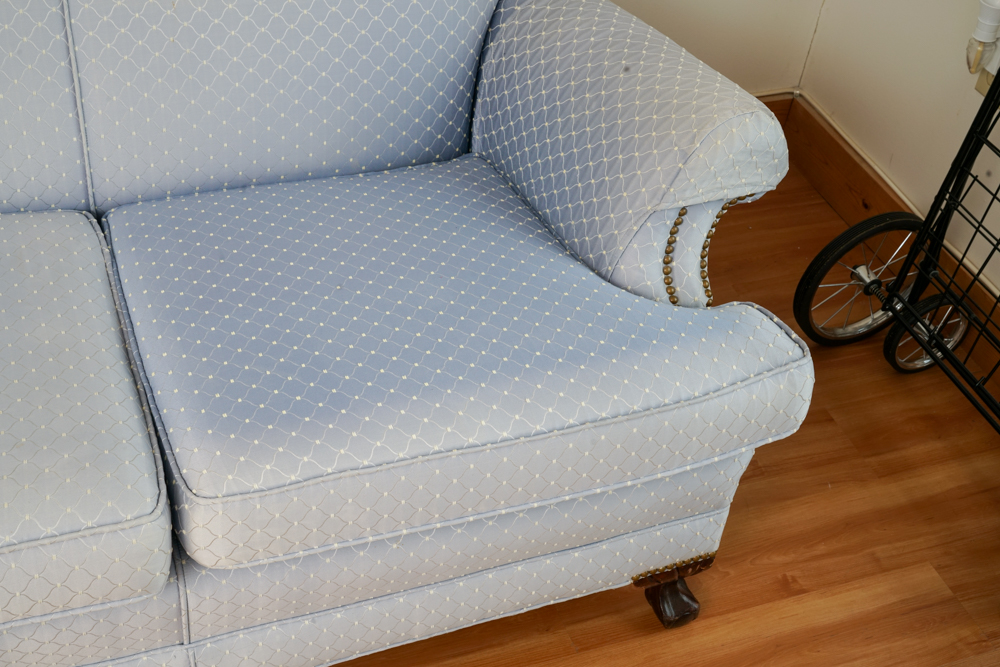 Vintage Chippendale Style Upholstered Sofa by Twin City