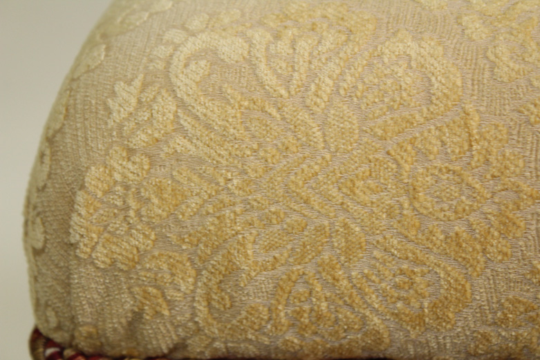 Damask Upholstered Ottoman