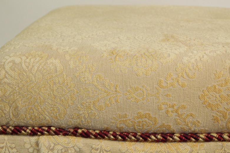Damask Upholstered Ottoman