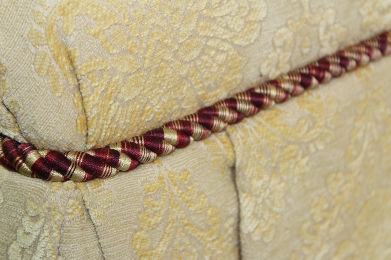 Damask Upholstered Ottoman