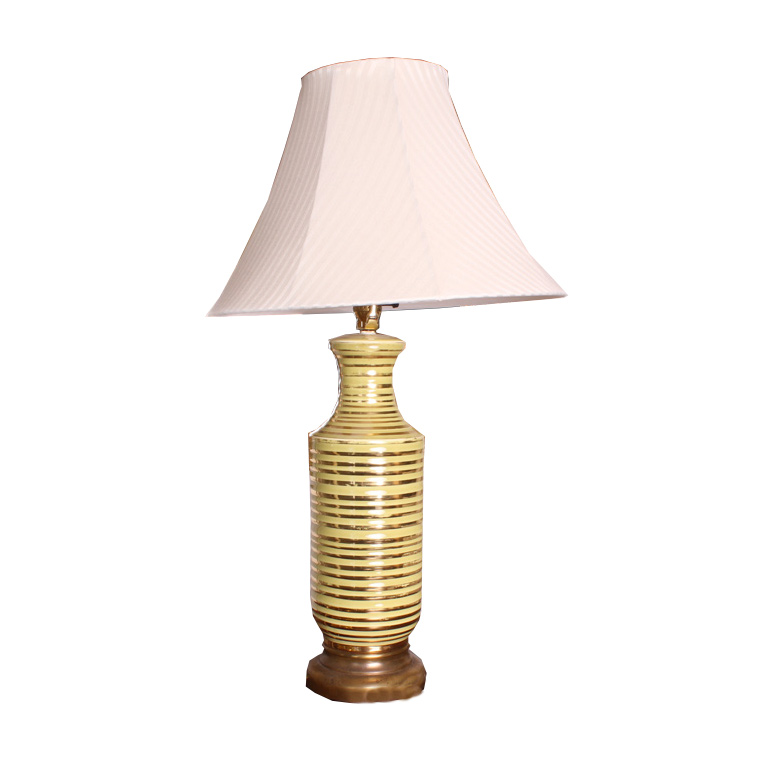 Yellow and Gold Ceramic Table Lamp