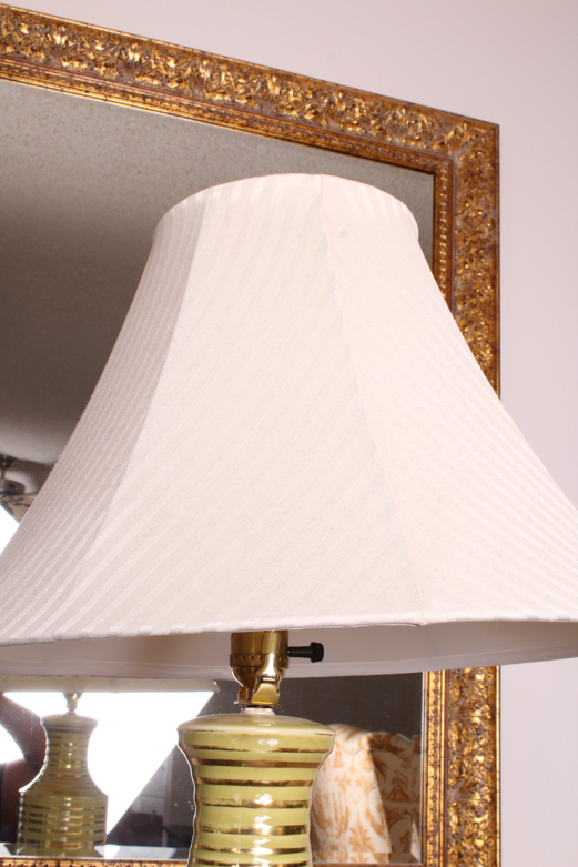 Yellow and Gold Ceramic Table Lamp