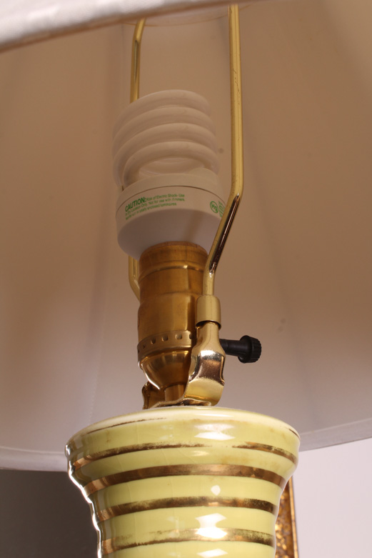 Yellow and Gold Ceramic Table Lamp