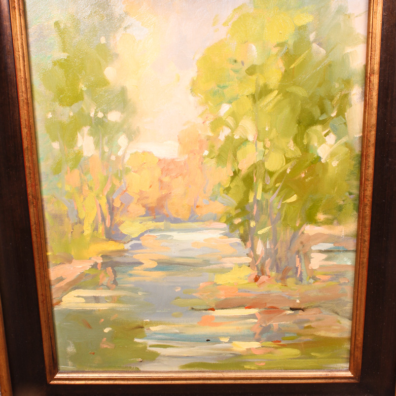 Oil Painting on Canvas of Wooded Scene