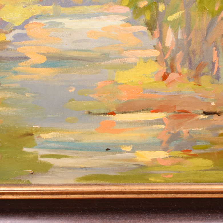 Oil Painting on Canvas of Wooded Scene