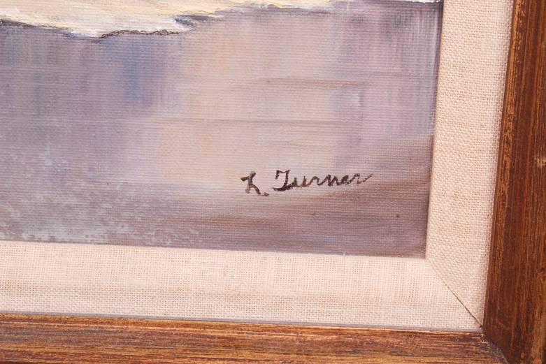 L. Turner Oil Painting on Canvas of Shore Scene