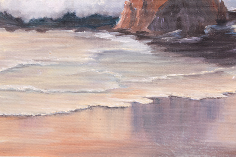 L. Turner Oil Painting on Canvas of Shore Scene